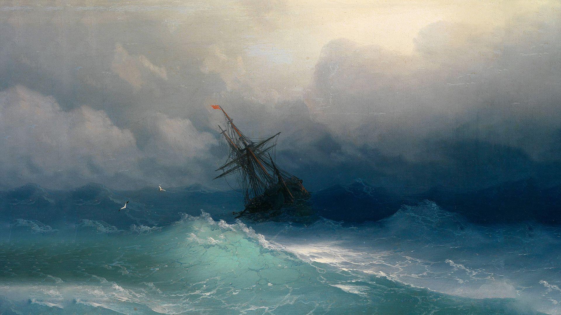 1920x1080 Ship in Storm