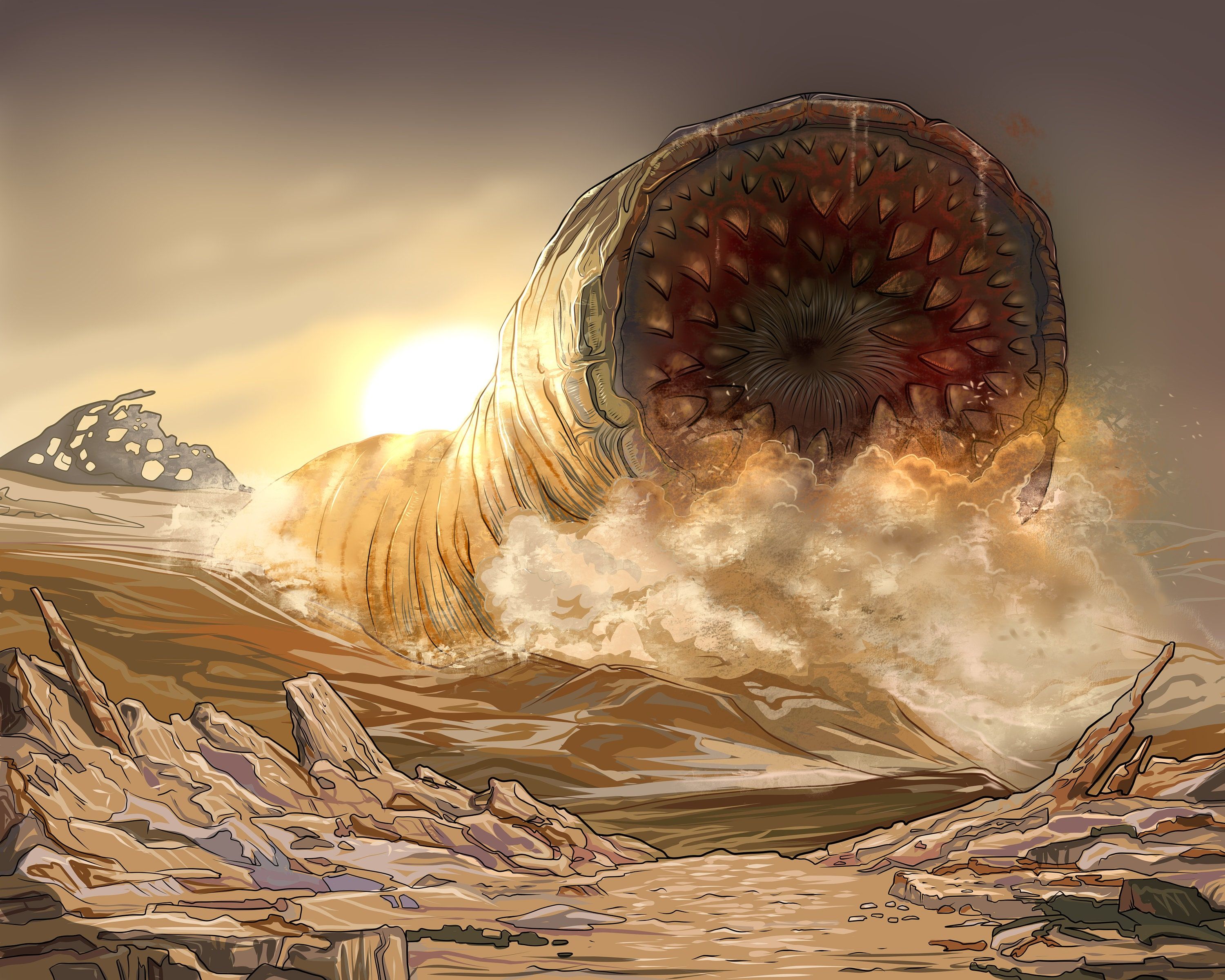 3000x2400 Dune Cartoon Portrait From Your Photo, Arrakis, Sandworm, Paul Atreides