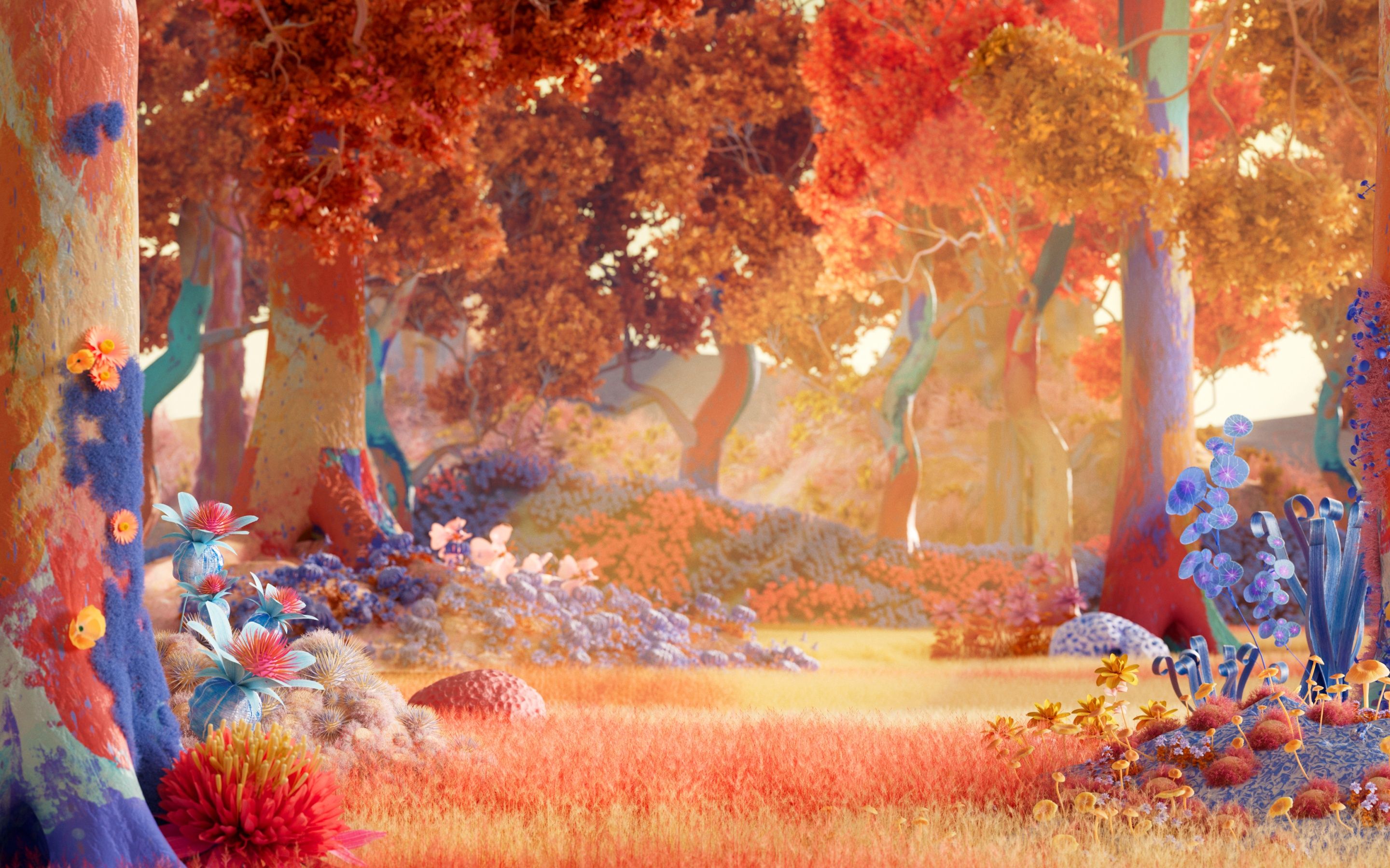 2880x1800 Autumn Forest Wallpaper 4K, Digital Art, Serenity, Vibrant