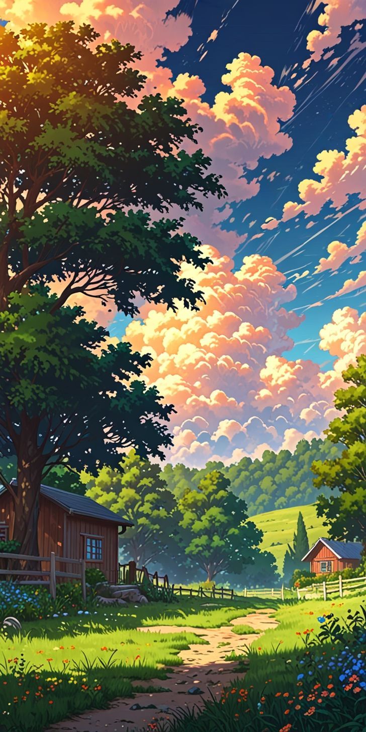 728x1456 anime nature wallpaper