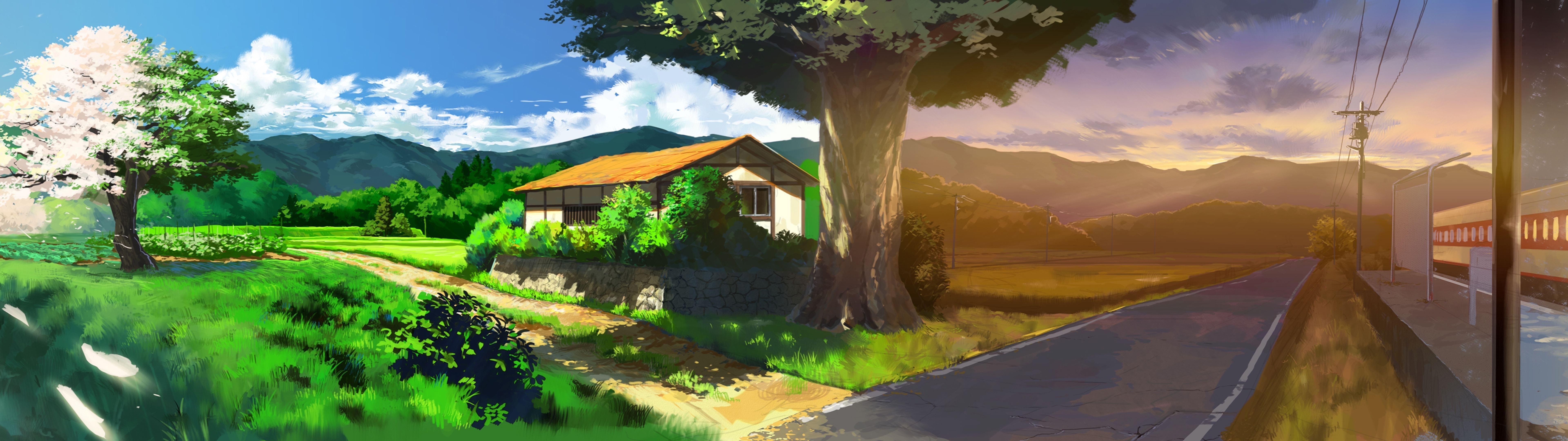 7680x2160 Anime Landscape • Image • WallpaperFusion by Binary Fortress Software