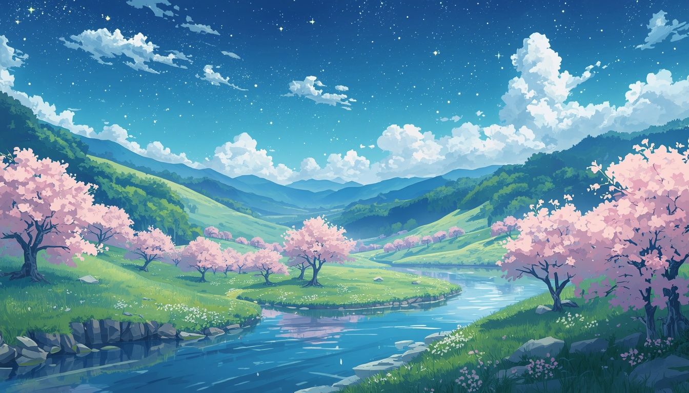1344x768 viral anime nature wallpaper 4k quality style