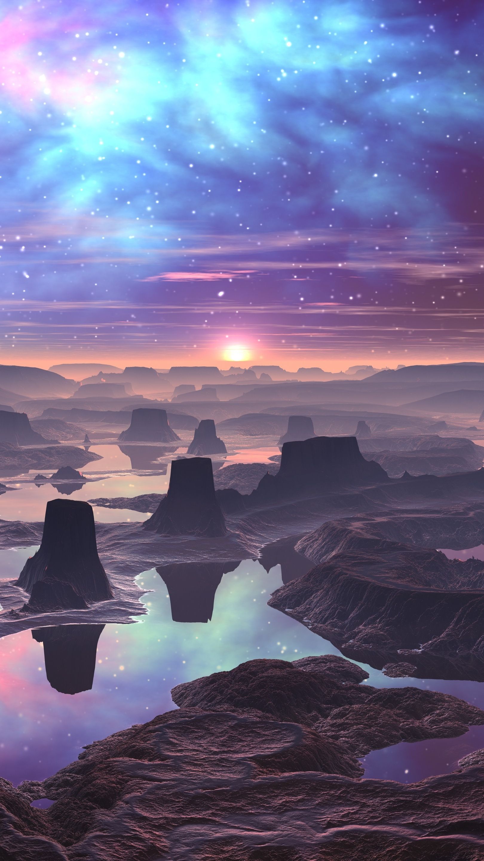 1620x2880 Wallpaper Nature, Anime, Landscape, Art, Cloud, Background Free Image