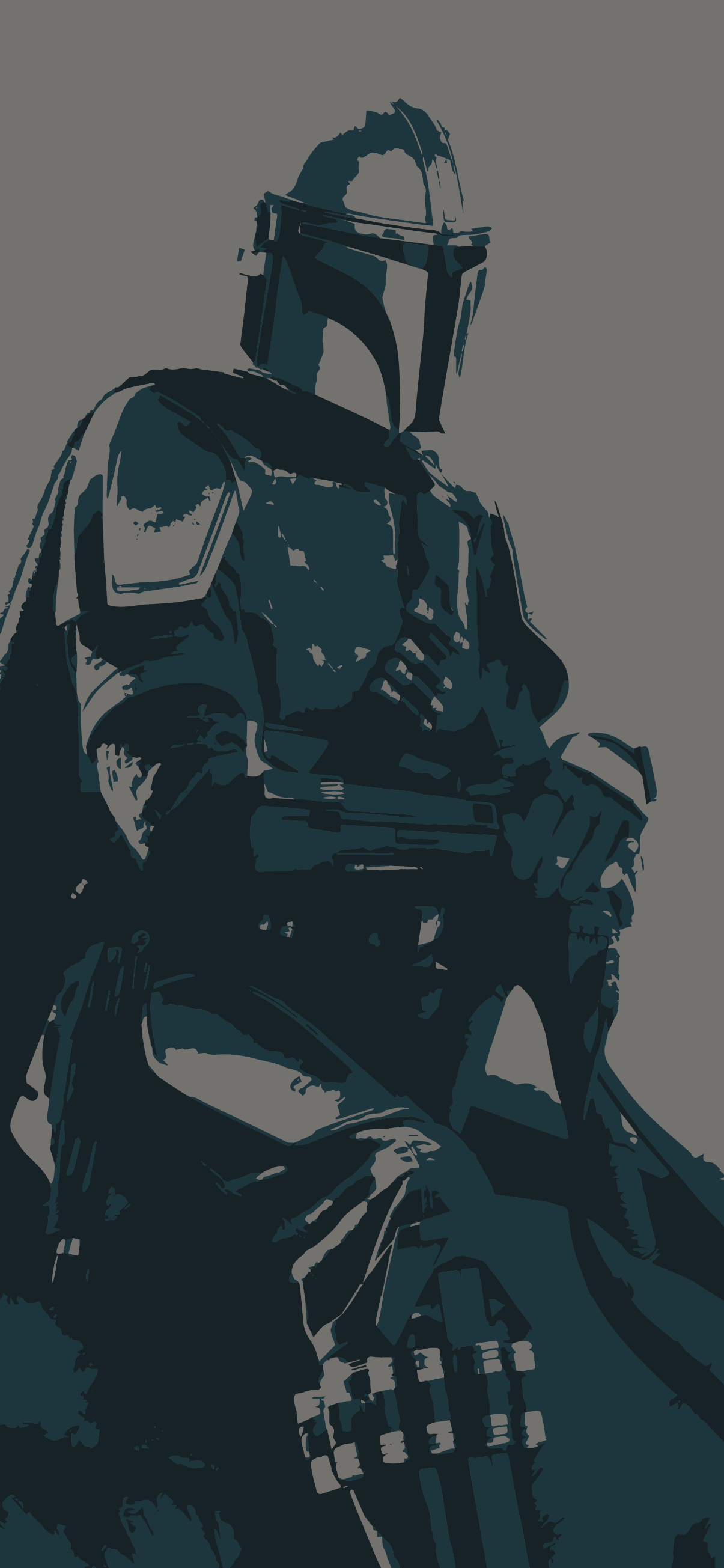 1205x2609 Wallpaper Star Wars, The Mandalorian, Art, Painting, Illustration, Background Free Image