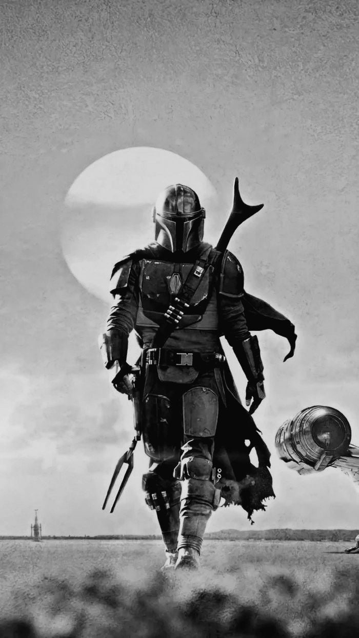 700x1244 The Mandalorian and white wallpaper