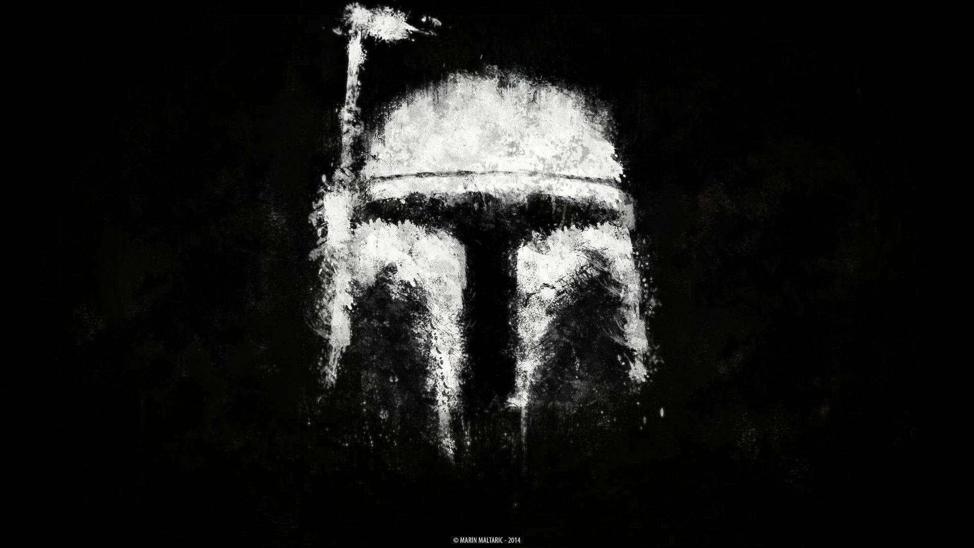 1920x1080 Download Mandalorian Mask Smudge Painting Wallpaper