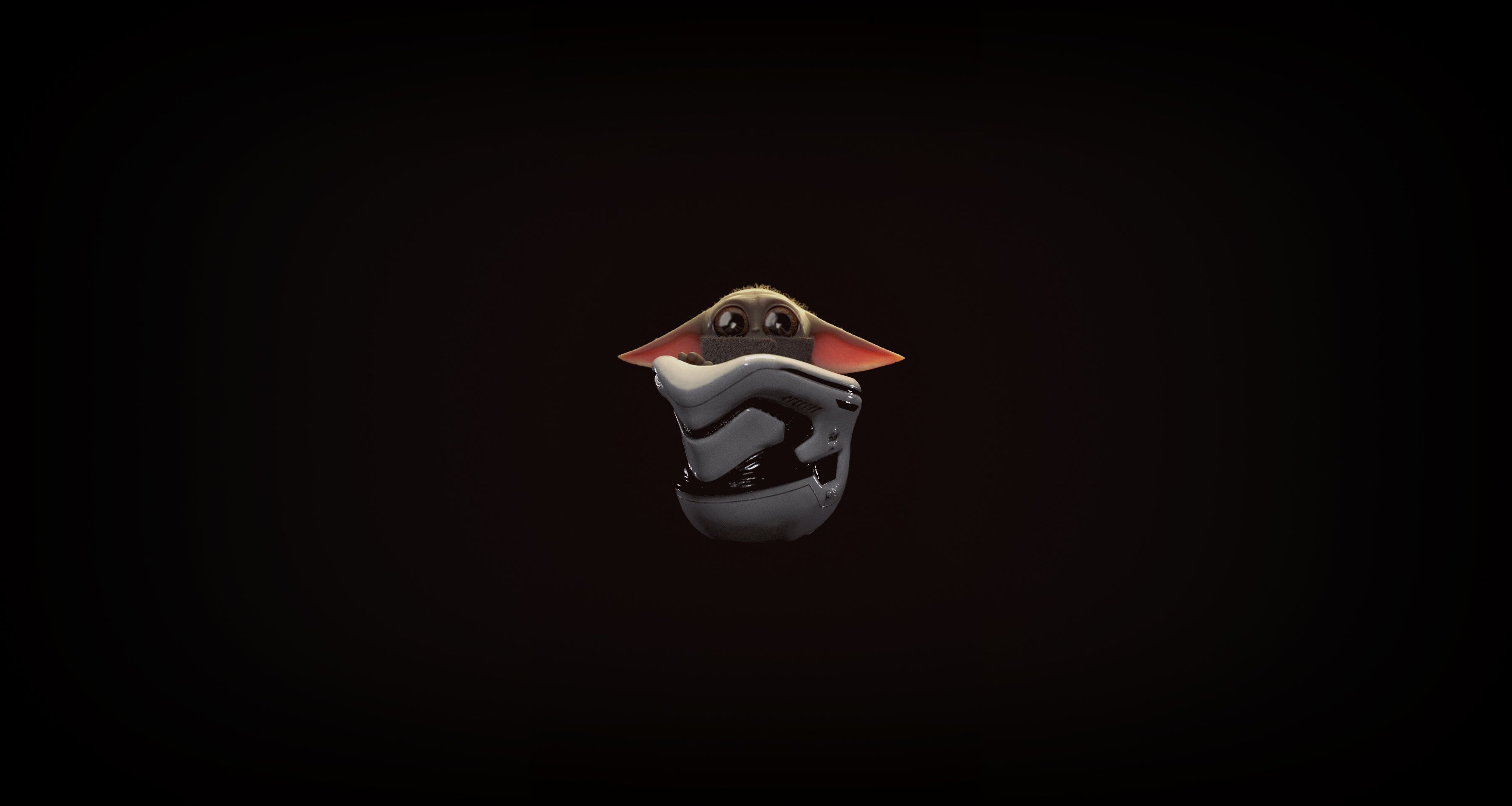 3600x1920 Desktop wallpaper: Star Wars, Baby Yoda, Grogu (Star Wars), Tv Show, The Mandalorian, Minimalist 4K free download for PC. 476768