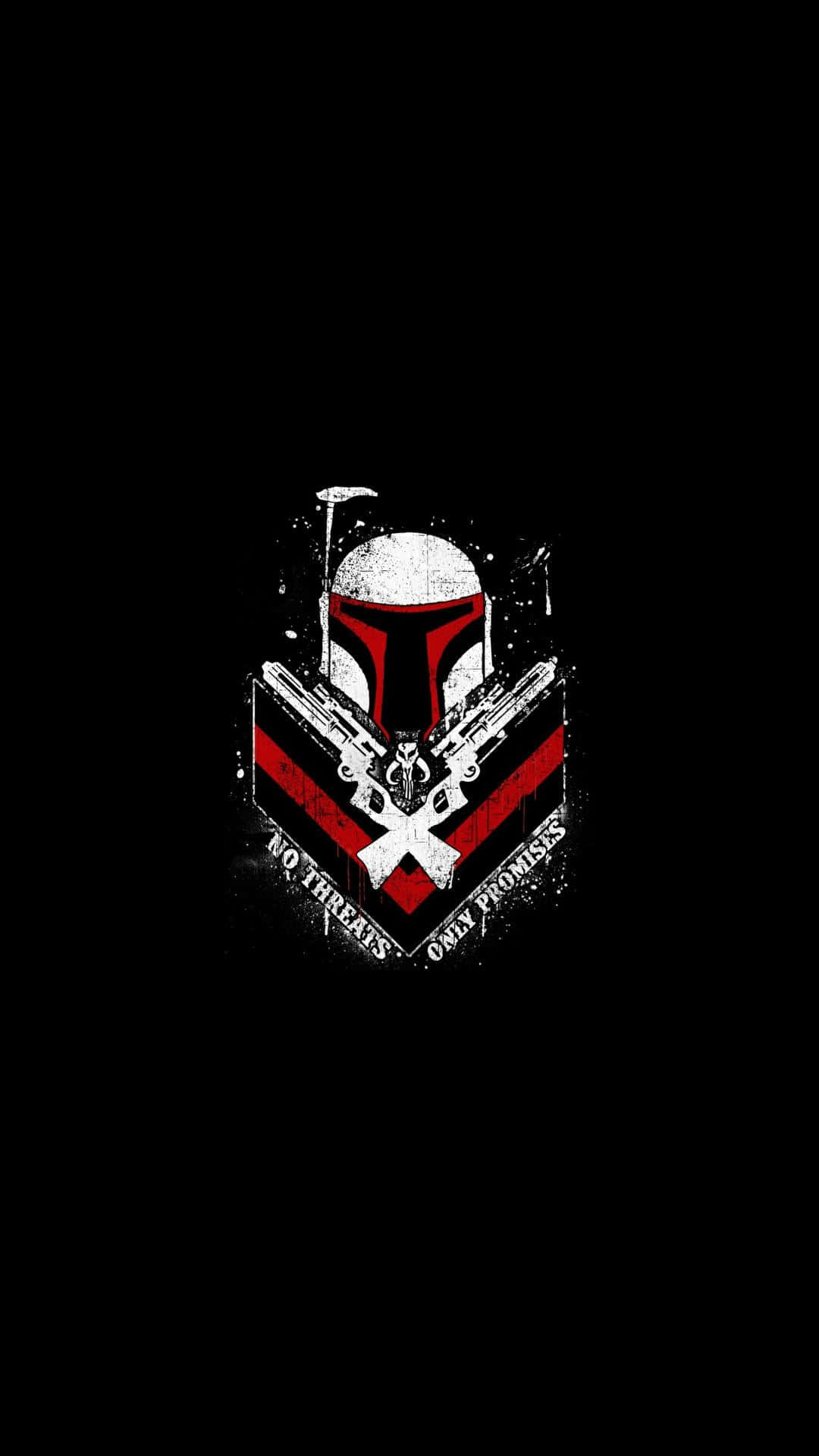 1080x1920 Download the star wars boba fett logo on a black background Wallpaper