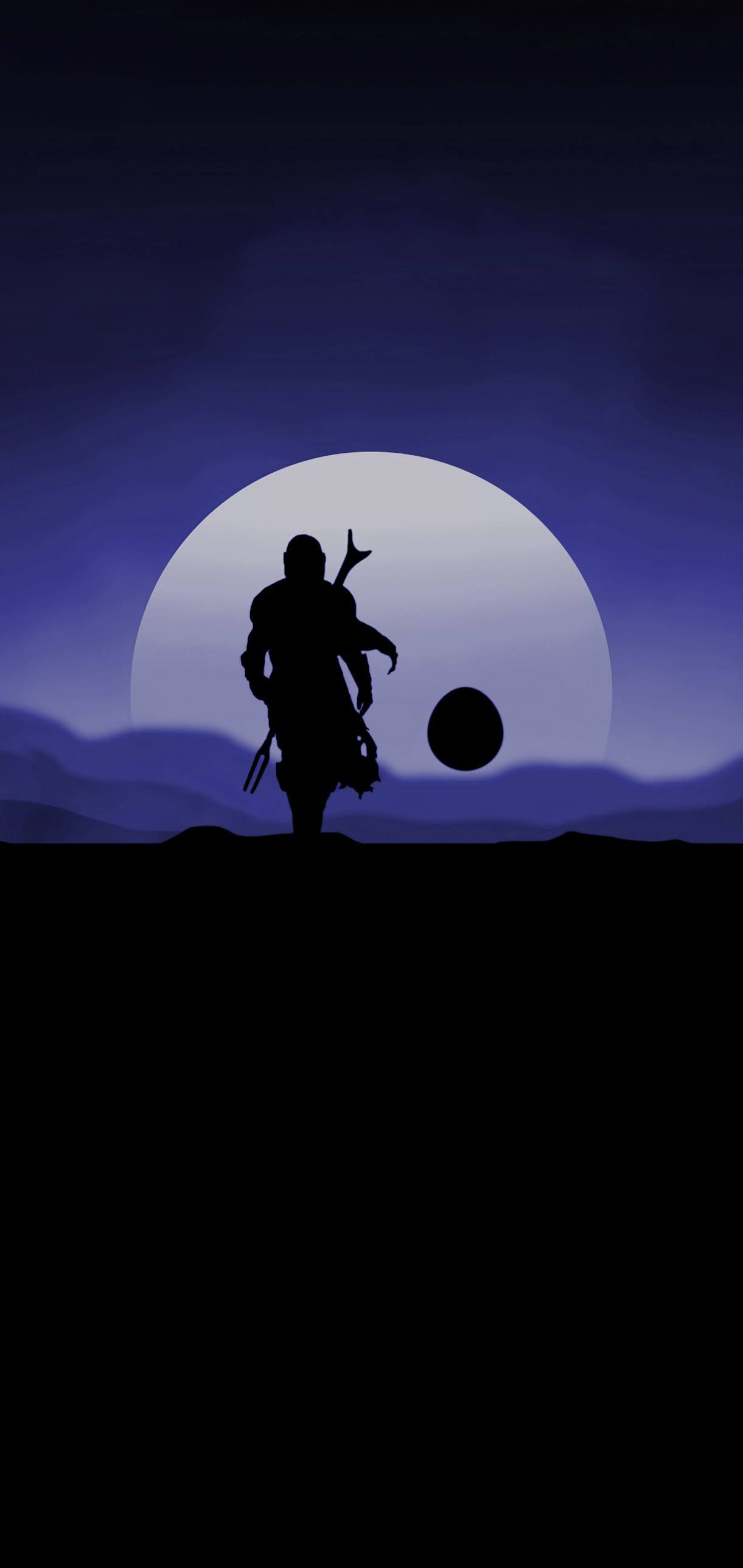 1221x2577 Black amoled wallpaper Mandalorian 4K Wallpaper. Best 4K Wallpaper for Computers