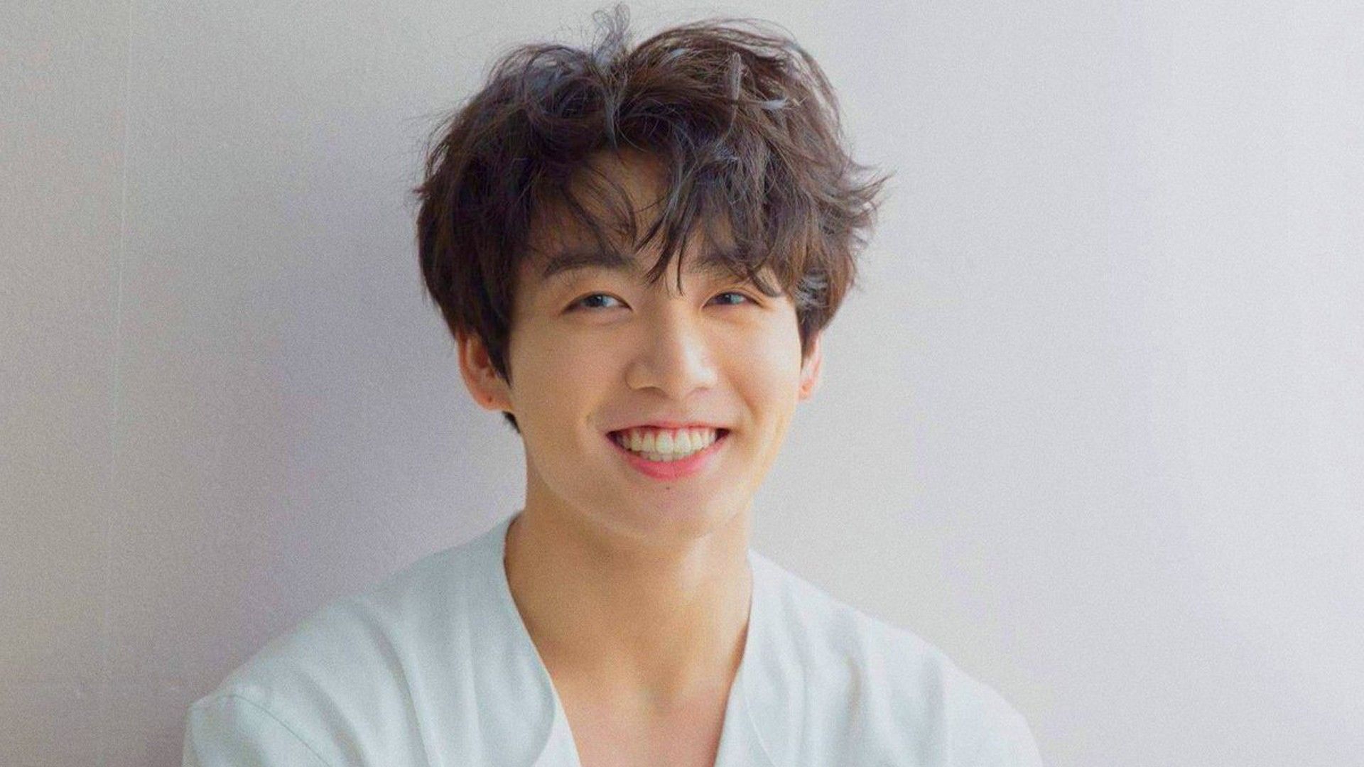 1920x1080 Smiling Jungkook Is Wearing White Dress HD BTS Wallpaper