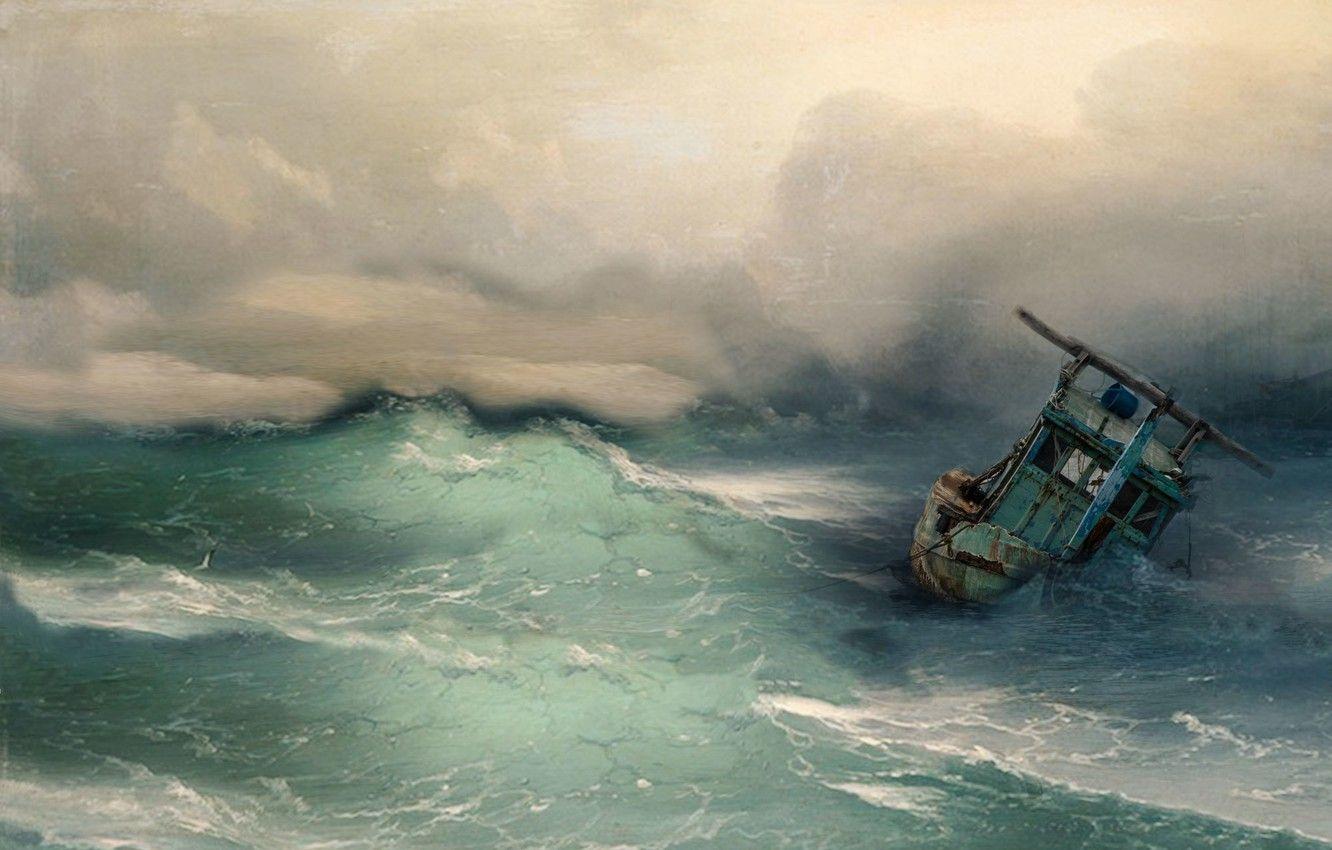 1332x850 Wallpaper sea, wave, storm, ship, disaster image for desktop, section ситуации