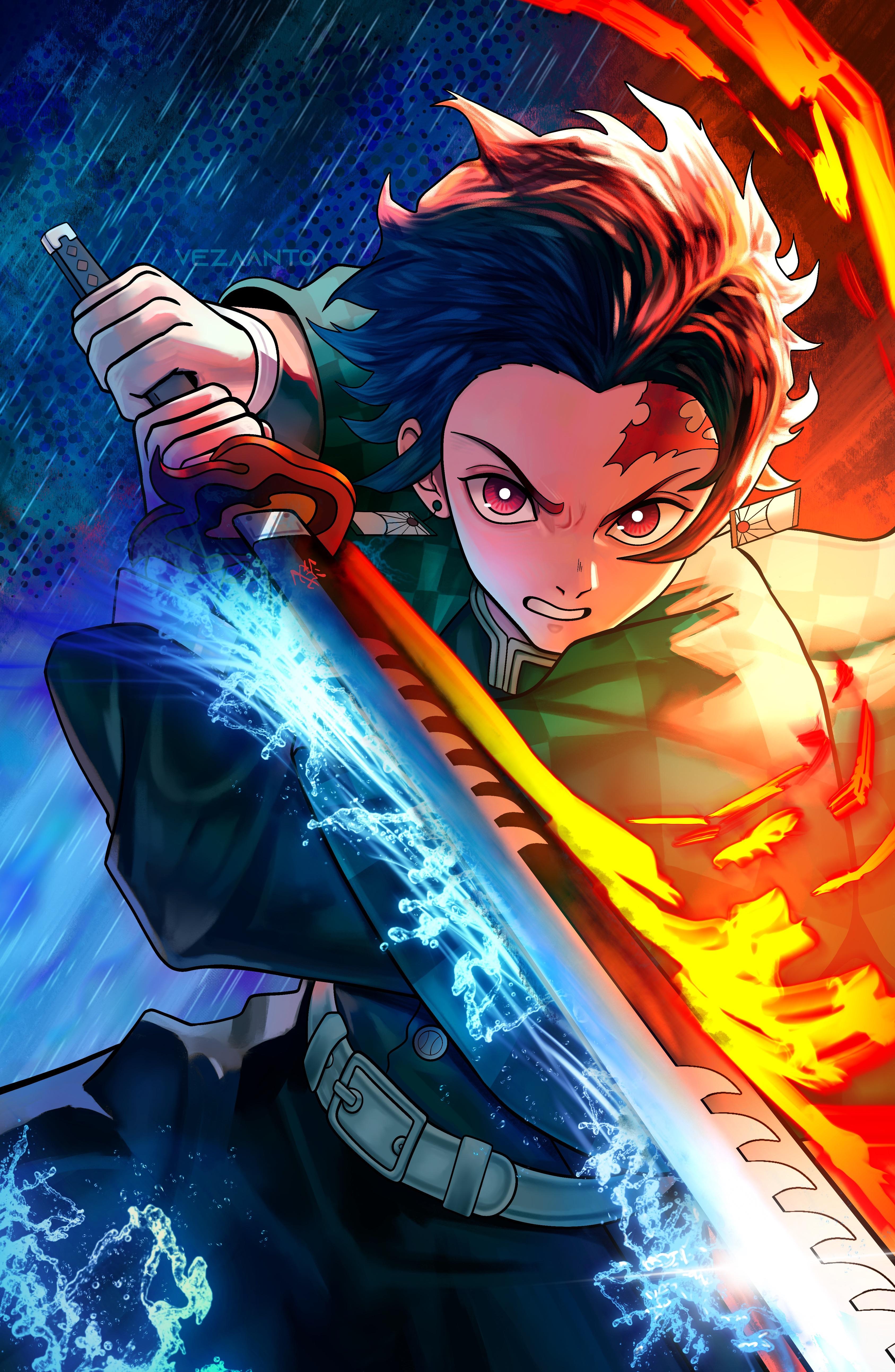 3375x5175 Tanjiro, Nezuko, Inosuke, Zenitsu