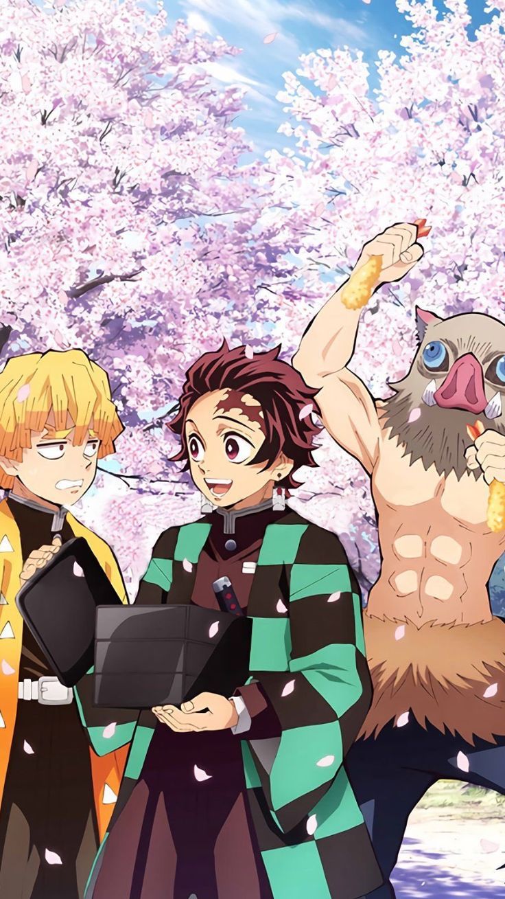 736x1309 Tanjiro, Inosuke, and Zenitsu. Naruto wallpaper, Slayer anime, Anime outfits