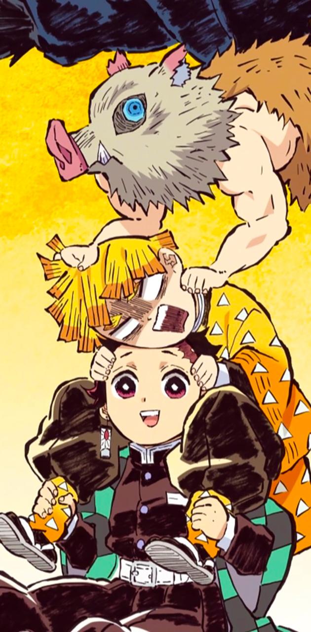 630x1280 Demon Slayer Tanjiro, Zenitsu And Inosuke Wallpaper