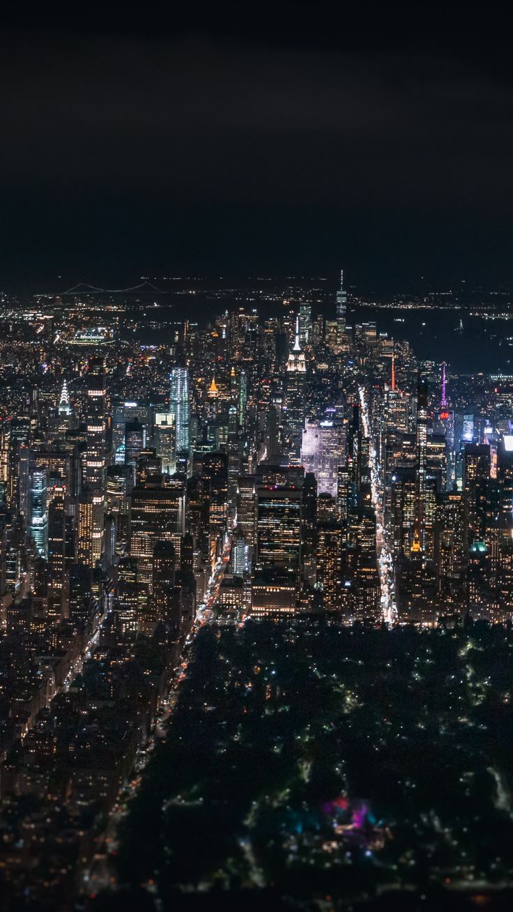 736x1308 Dark, city in night, aerial view, cityscape wallpaper