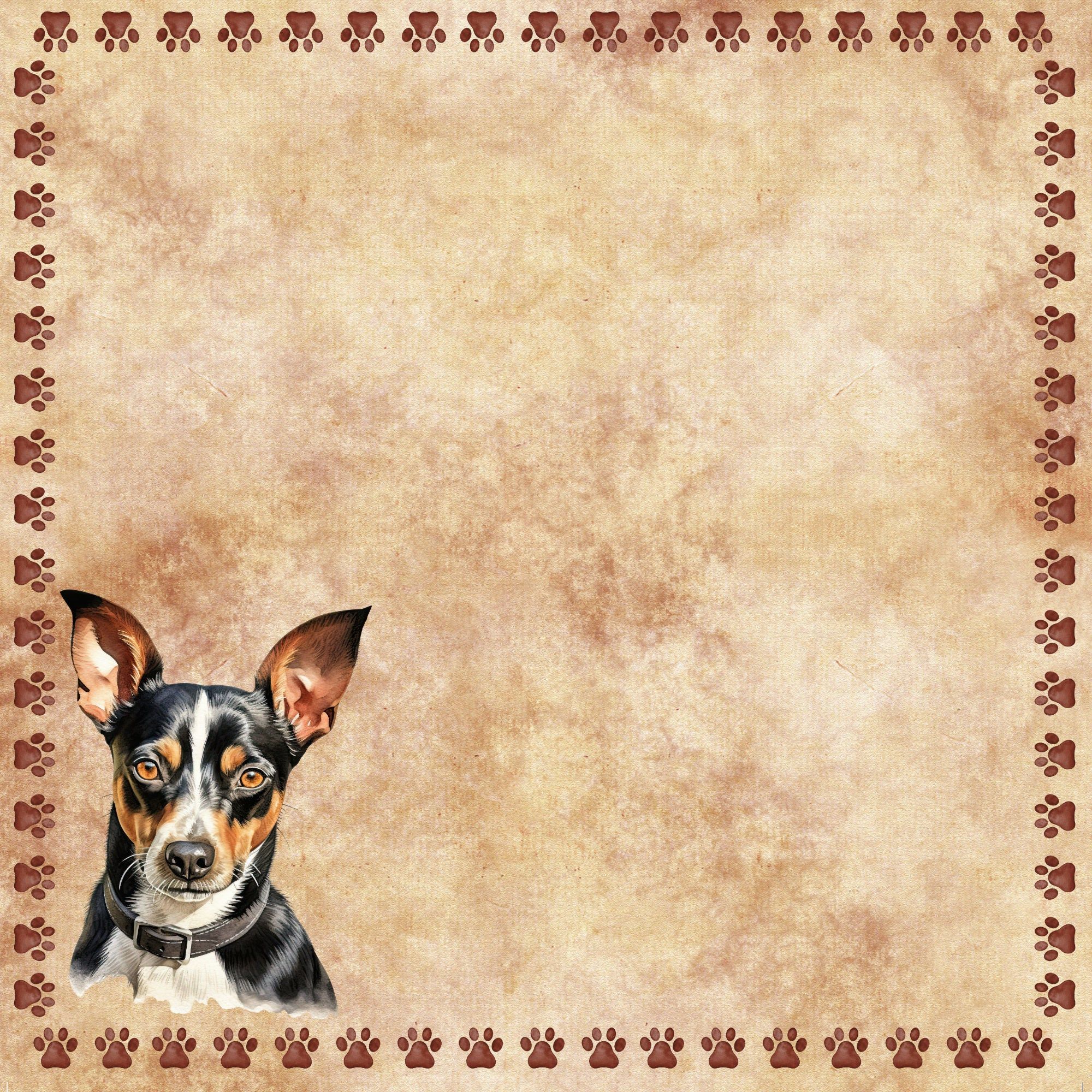 2000x2000 SSC Designs. Dog Breeds Rat Terrier Scrapbook Paper