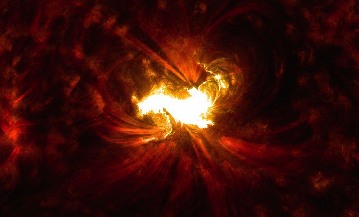 1156x700 Solar flare storm sun space star fire psychedelic wallpaperx1860