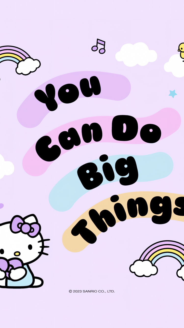 750x1334 You Can Do It Wallpaper 4K, Hello Kitty, Motivational quotes