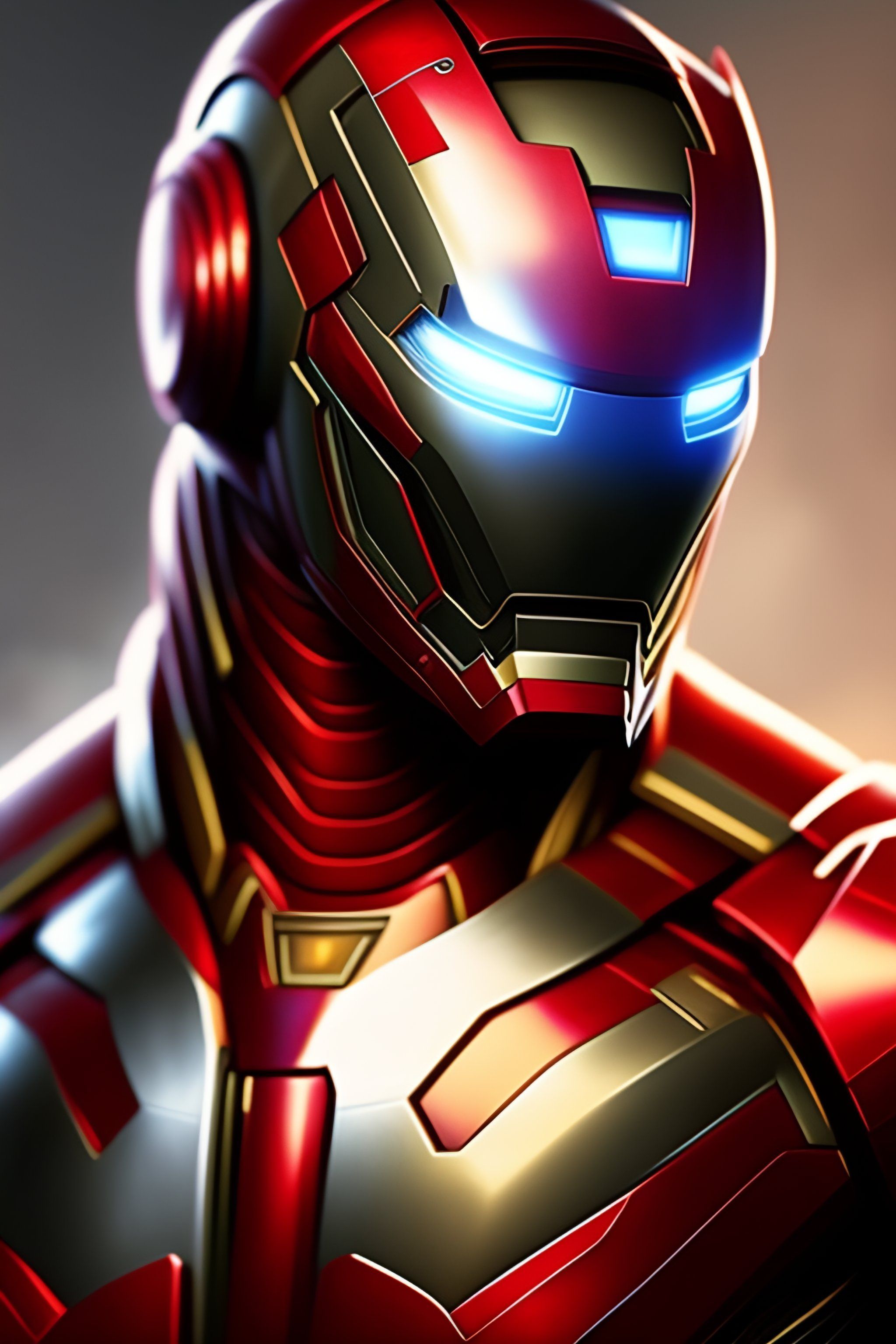 2048x3072 Lexica portrait of Ironman where the face is half Ironman and half Tony Stark, full body, highly detailed