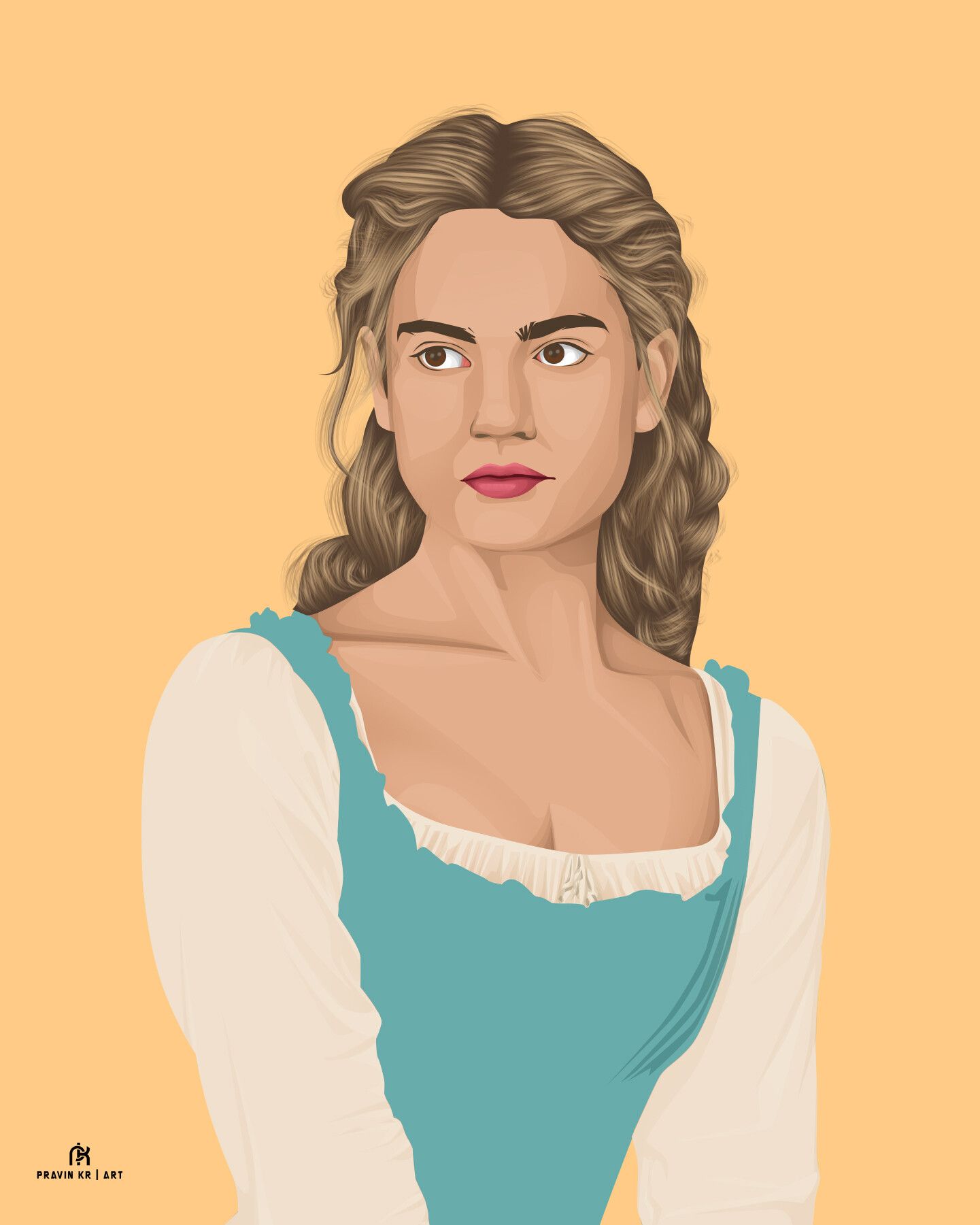 1441x1801 Cinderella movie Poster Illustration Lily James Fan Art