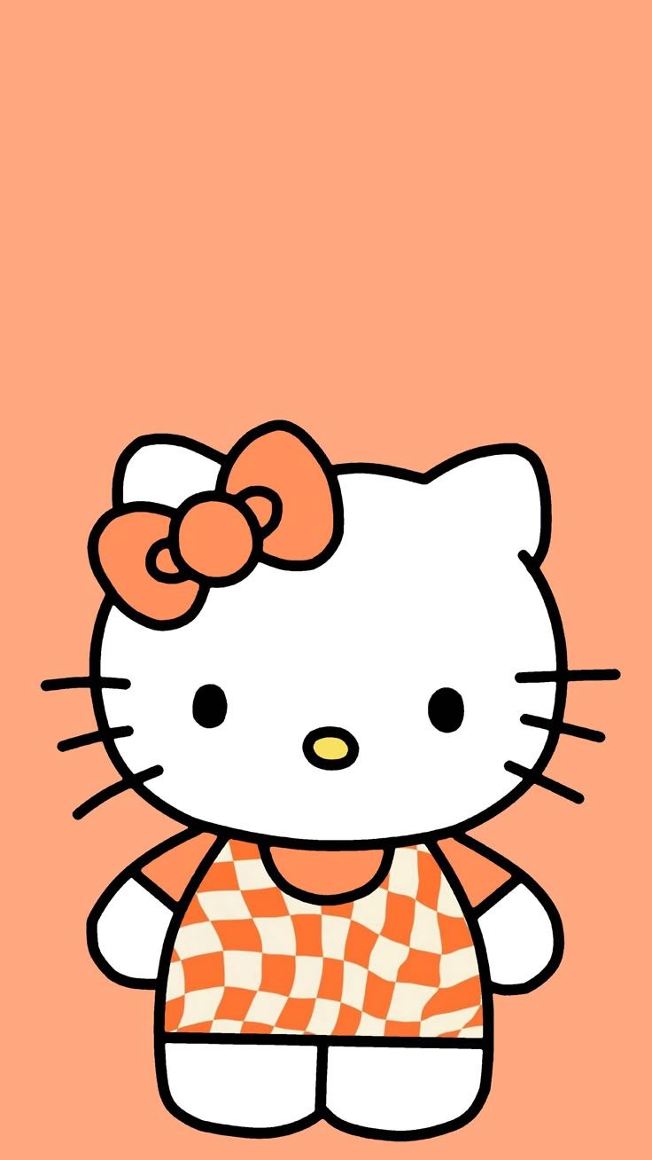 736x1308 trippy orange hello kitty wallpaper