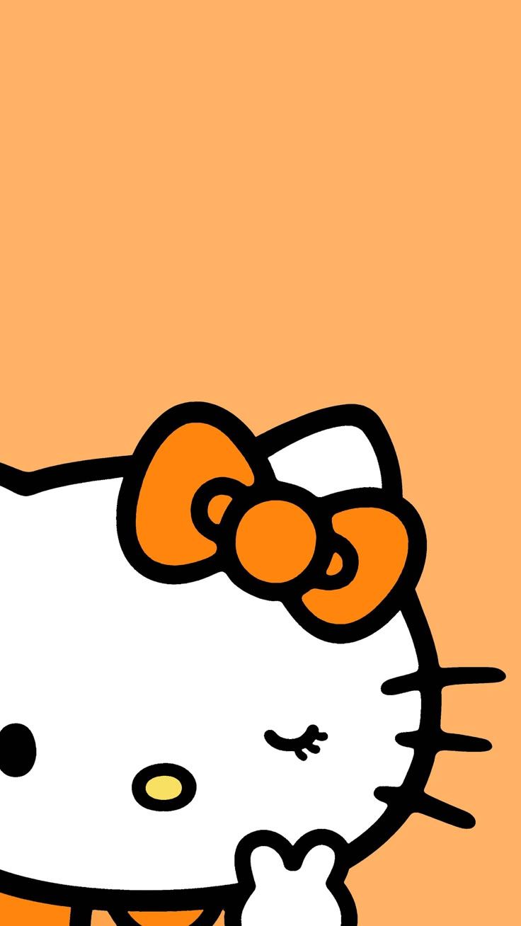 736x1308 cute hello kitty selfie wallpaper orange