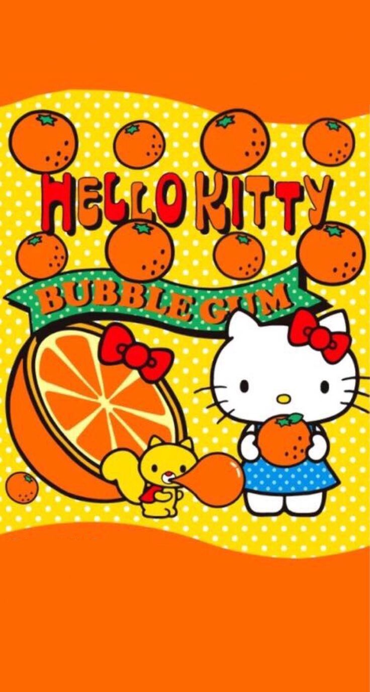 736x1376 Sanrio orange aesthetic. Orange hello kitty widget, Orange hello kitty aesthetic, Hello kitty background