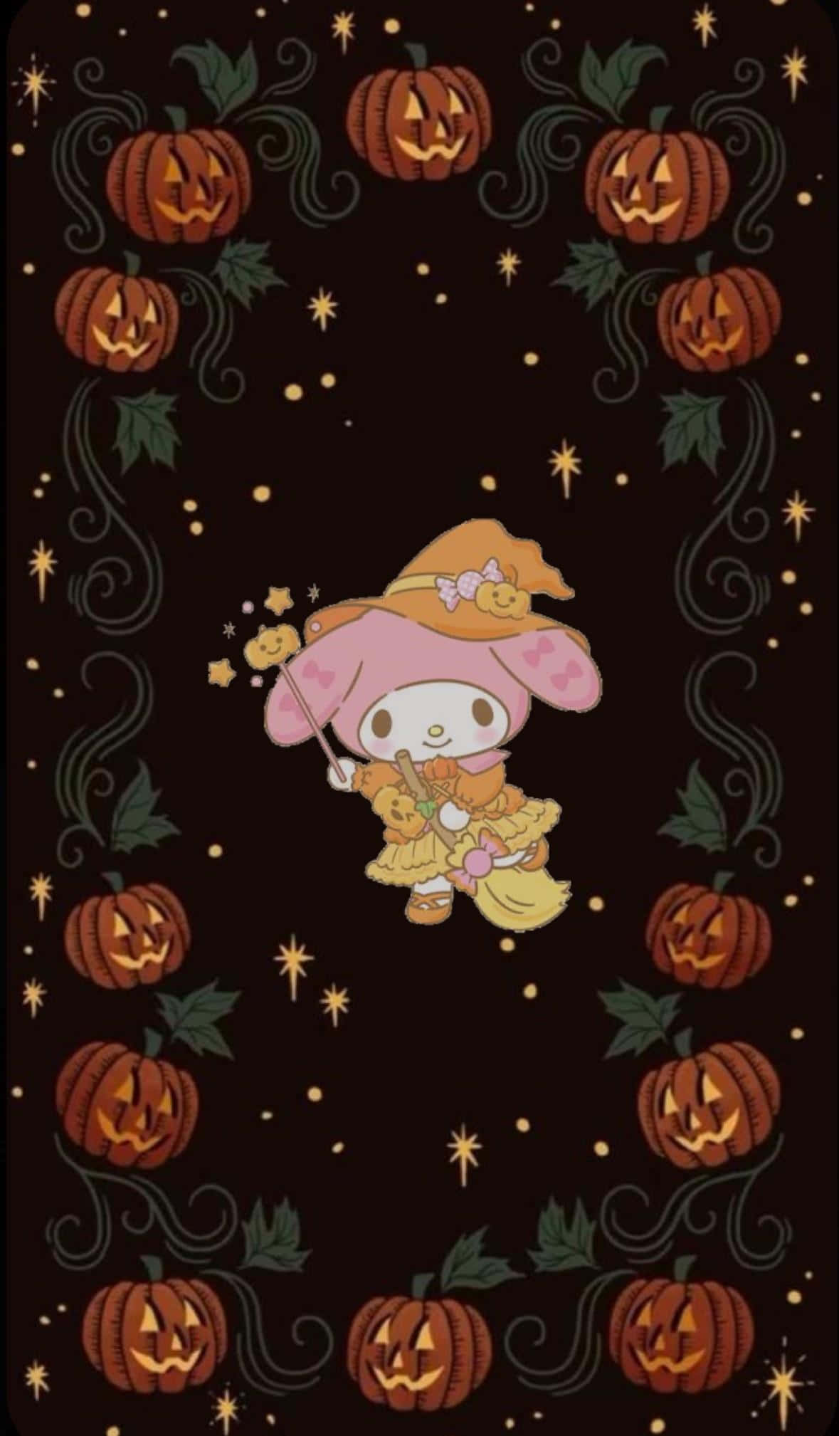 1179x2017 Download Sanrio Character Halloween Celebration Wallpaper