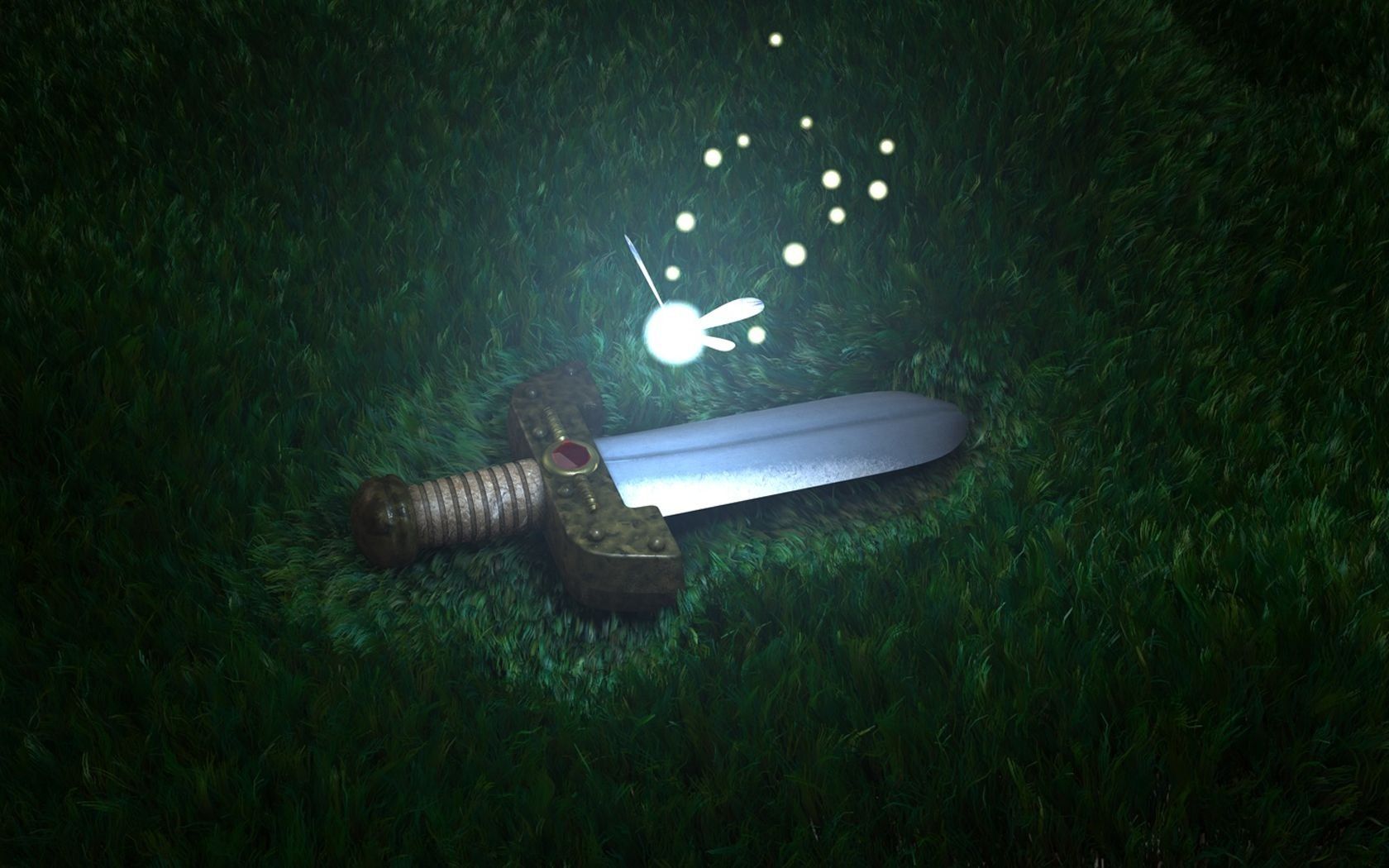 1680x1050 Legend of Zelda HD Wallpaper: Enchanted Sword and Lightx1050