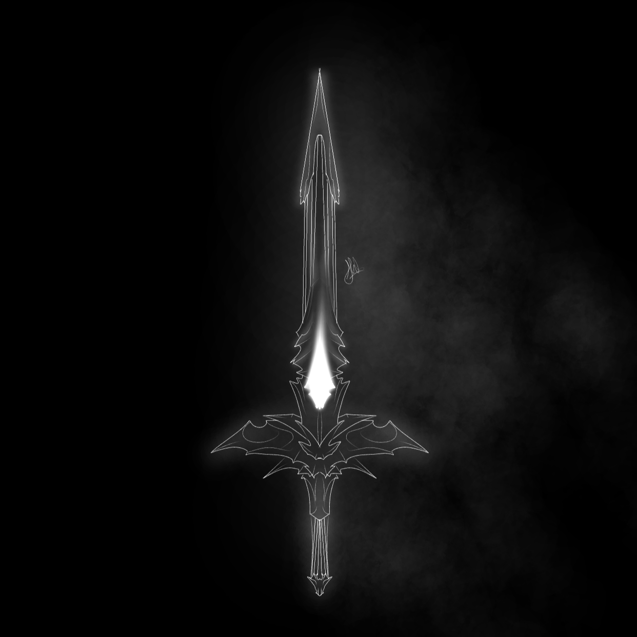 1242x1242 day 2 of drawing as many swords as I can (enchanted sword)