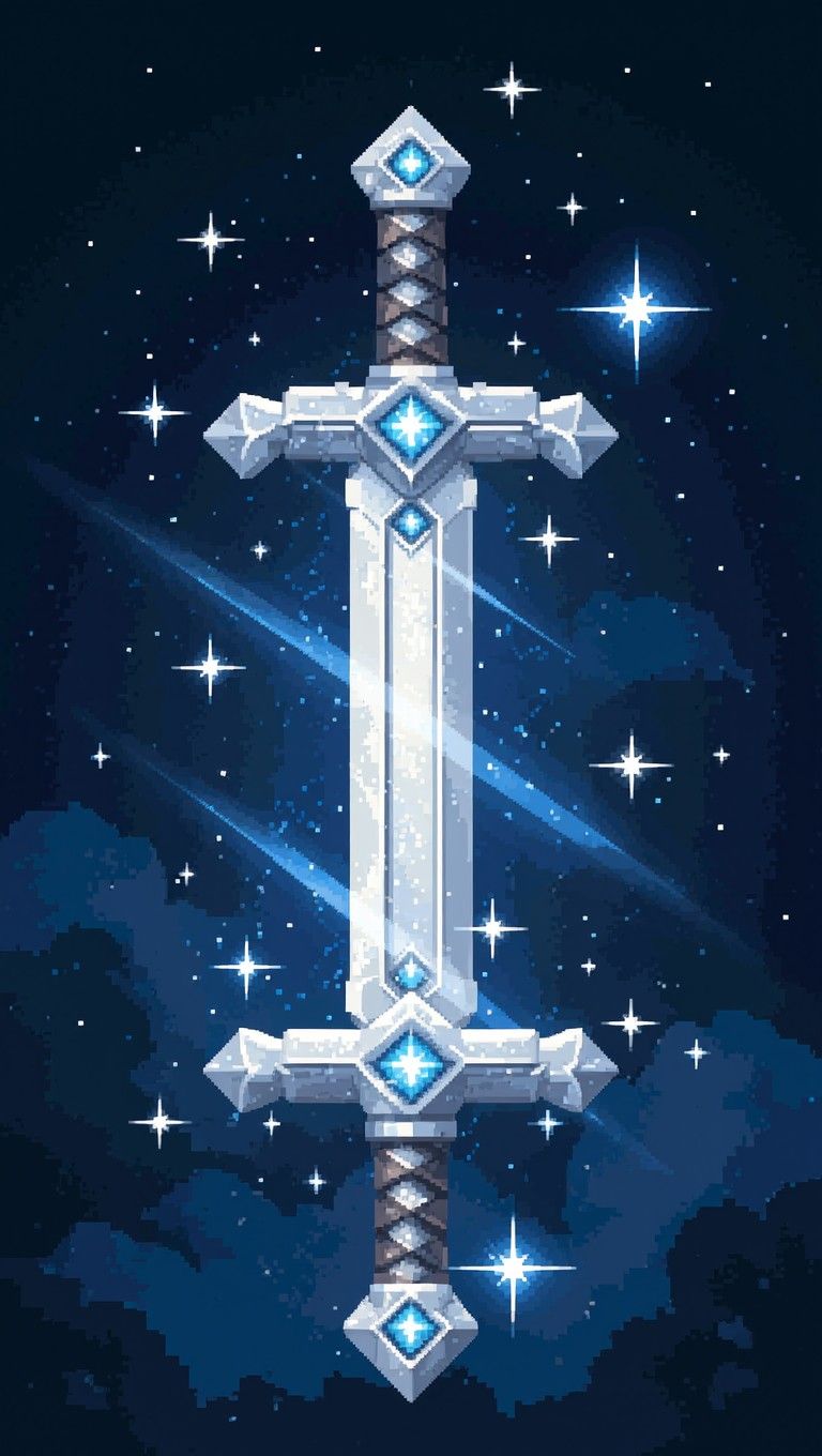 768x1360 Download Enchanted Pixel Sword Image, Pixel, Enchanted