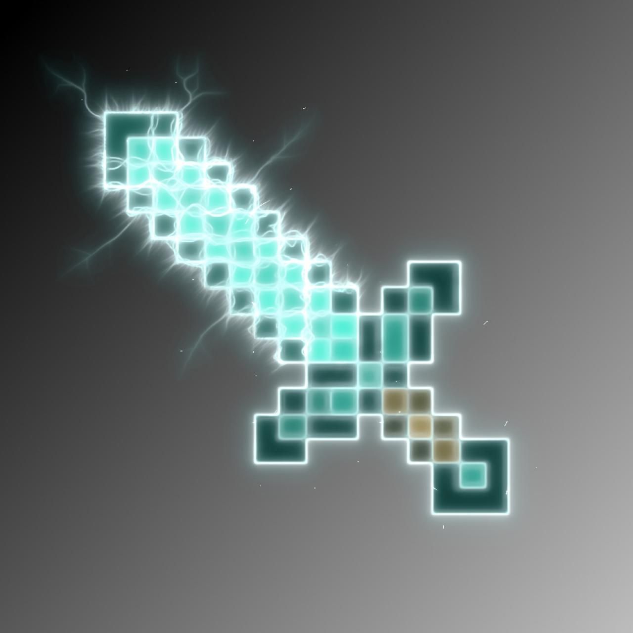 1280x1280 Enchanted Diamond Sword Minecraft Wallpaper