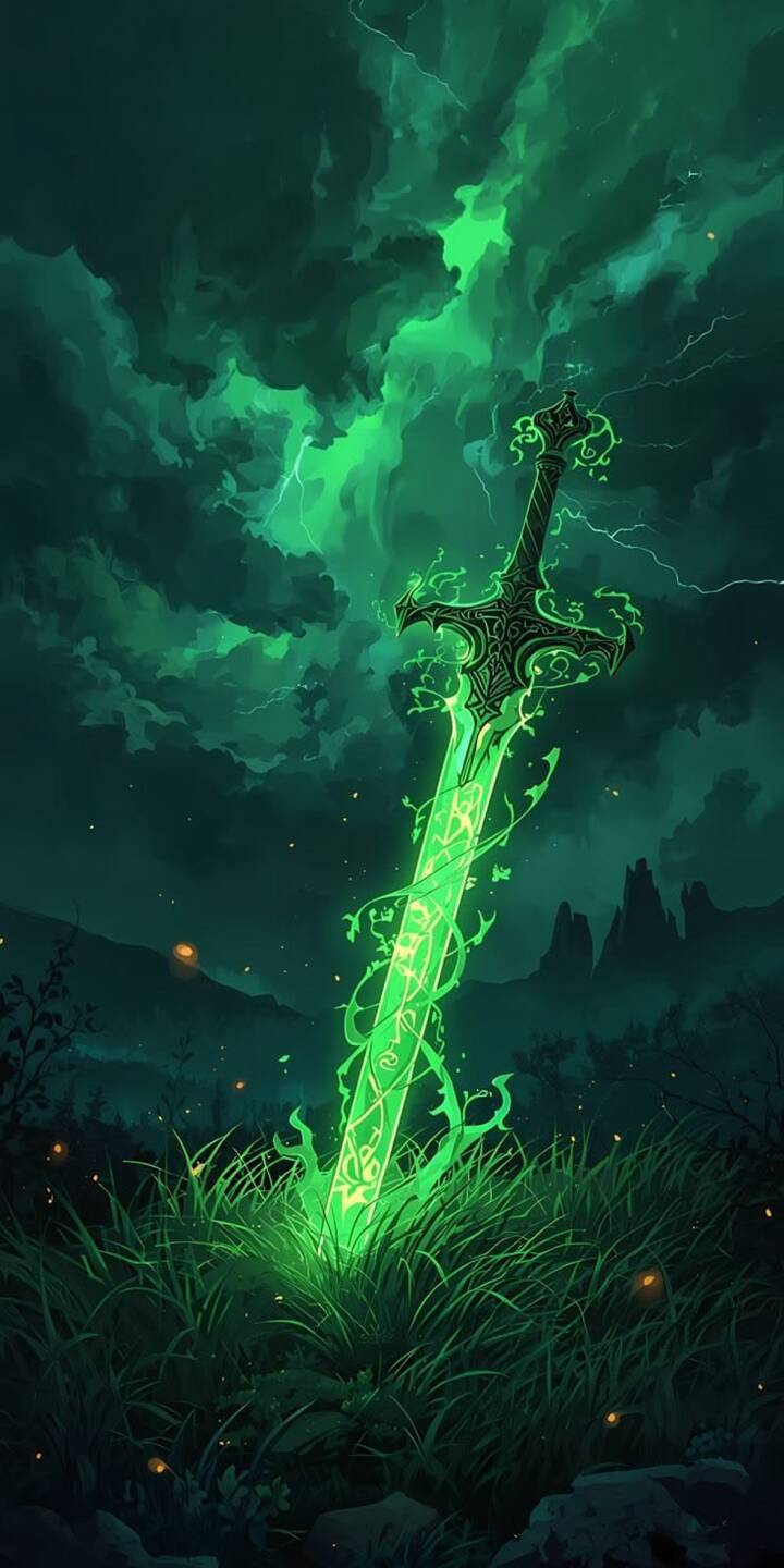 720x1440 Enchanted Blade Storm Wallpaper