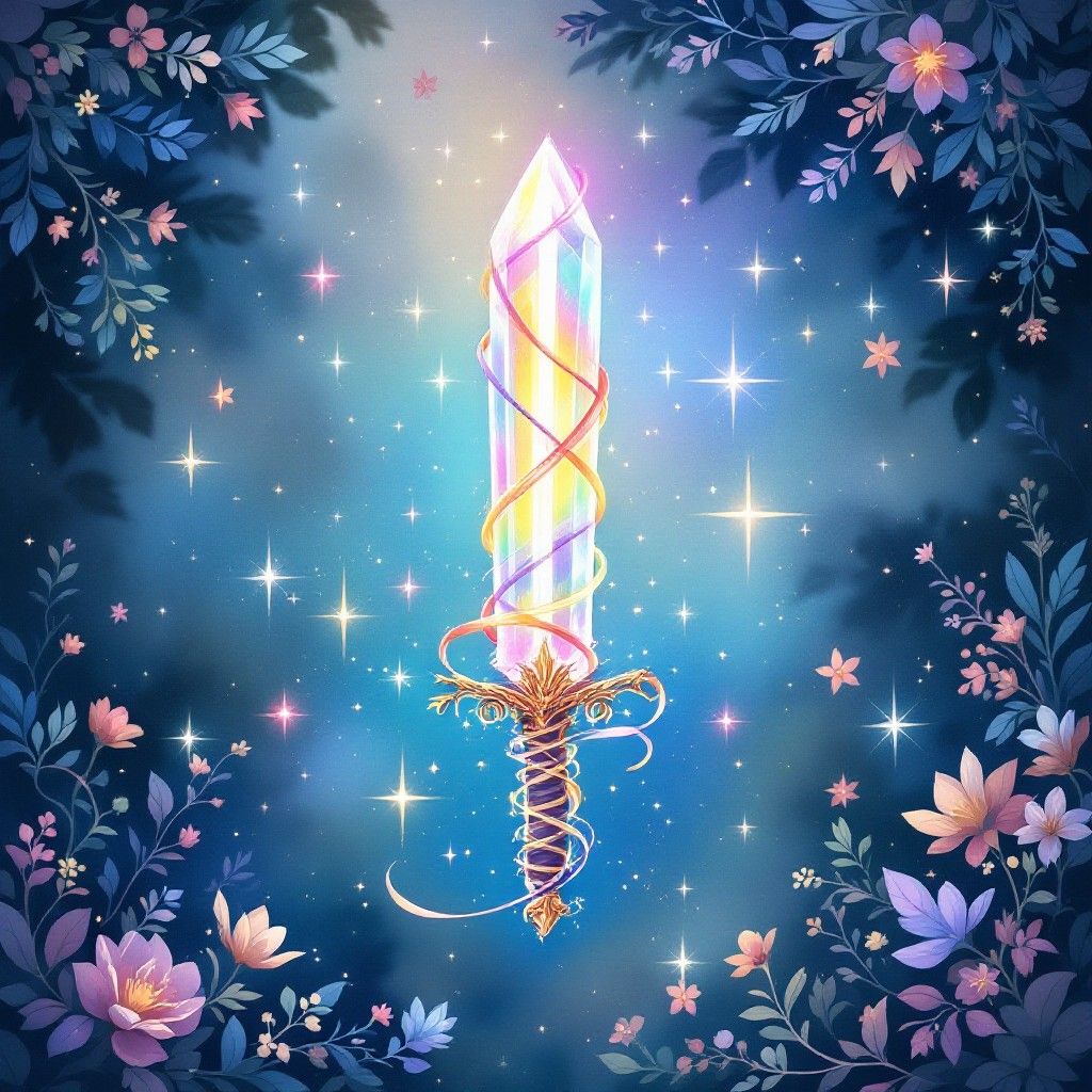 1024x1024 Download Enchanted Crystal Sword Image, Crystal, Magical