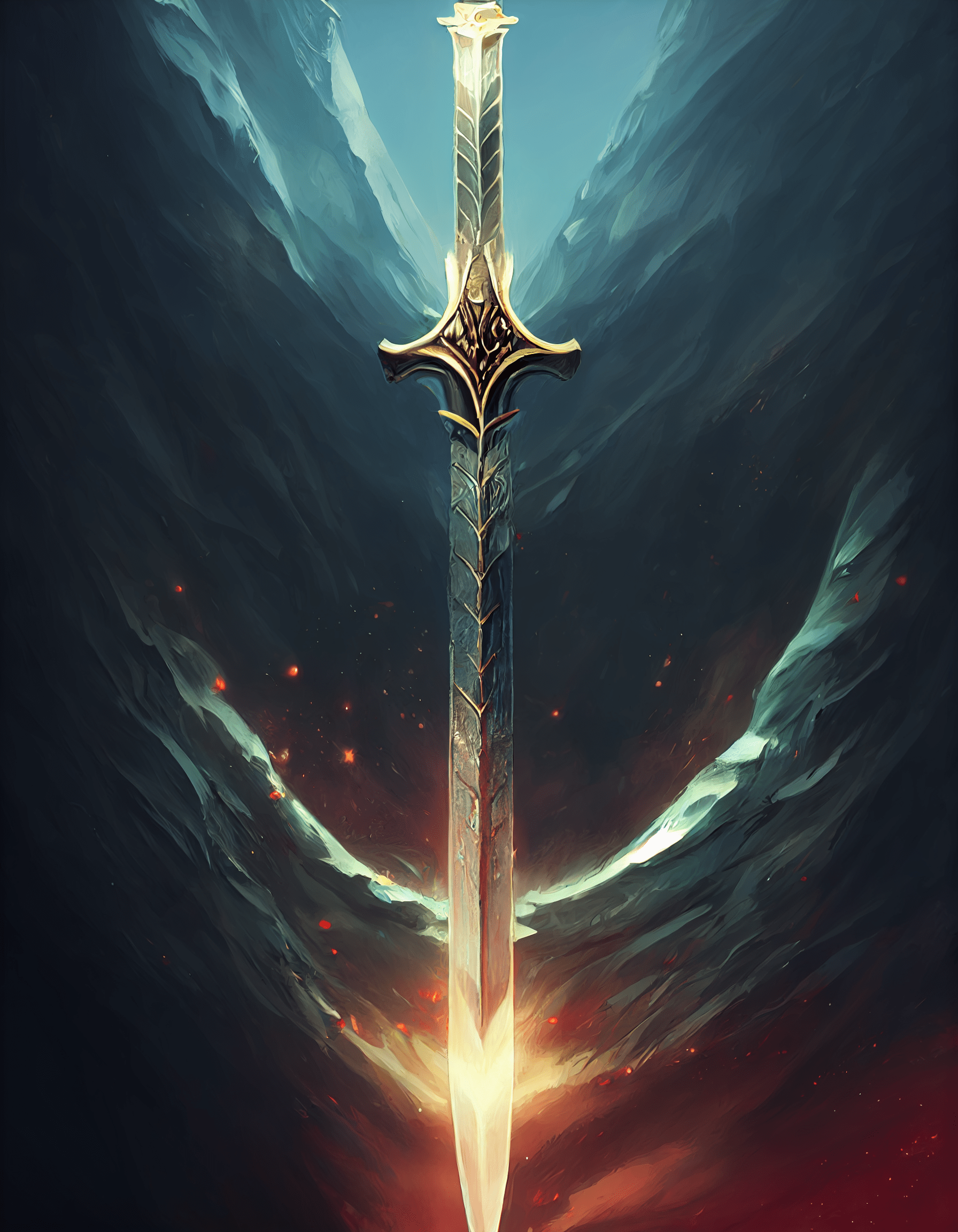 1792x2304 Legendary magic sword enchanted