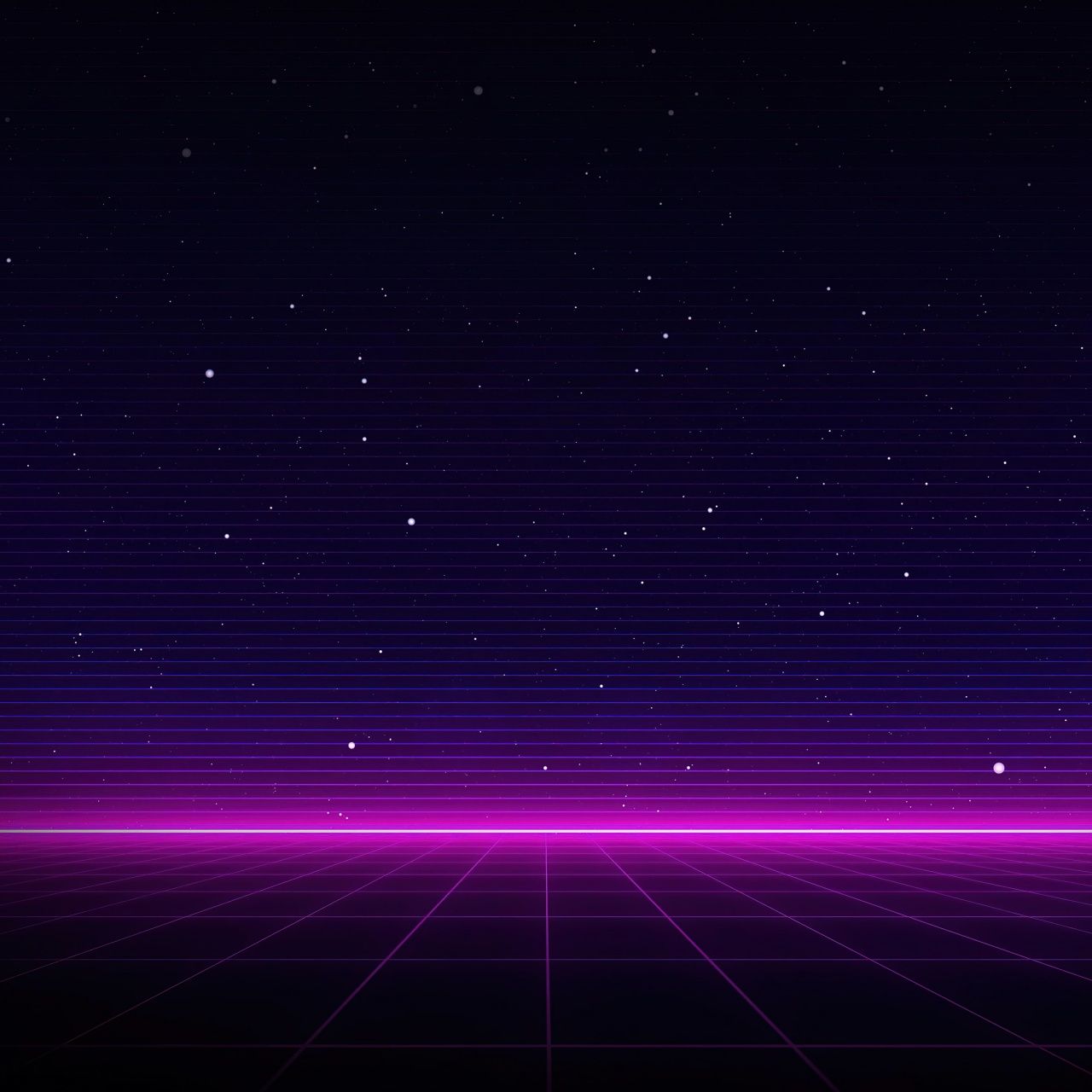 1280x1280 Outrun Wallpaper 4K, Neon, Dark background, Purple