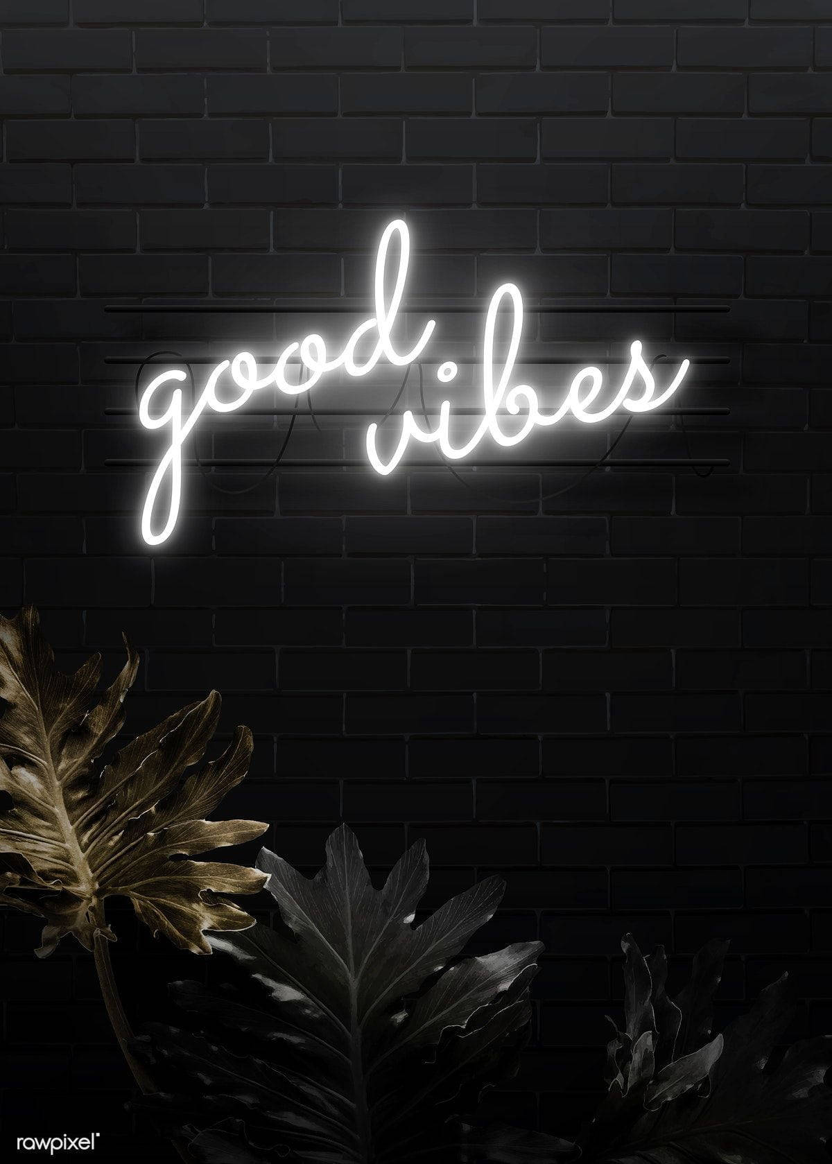 1200x1679 Download Good Vibes Black Neon Aesthetic Wallpaper