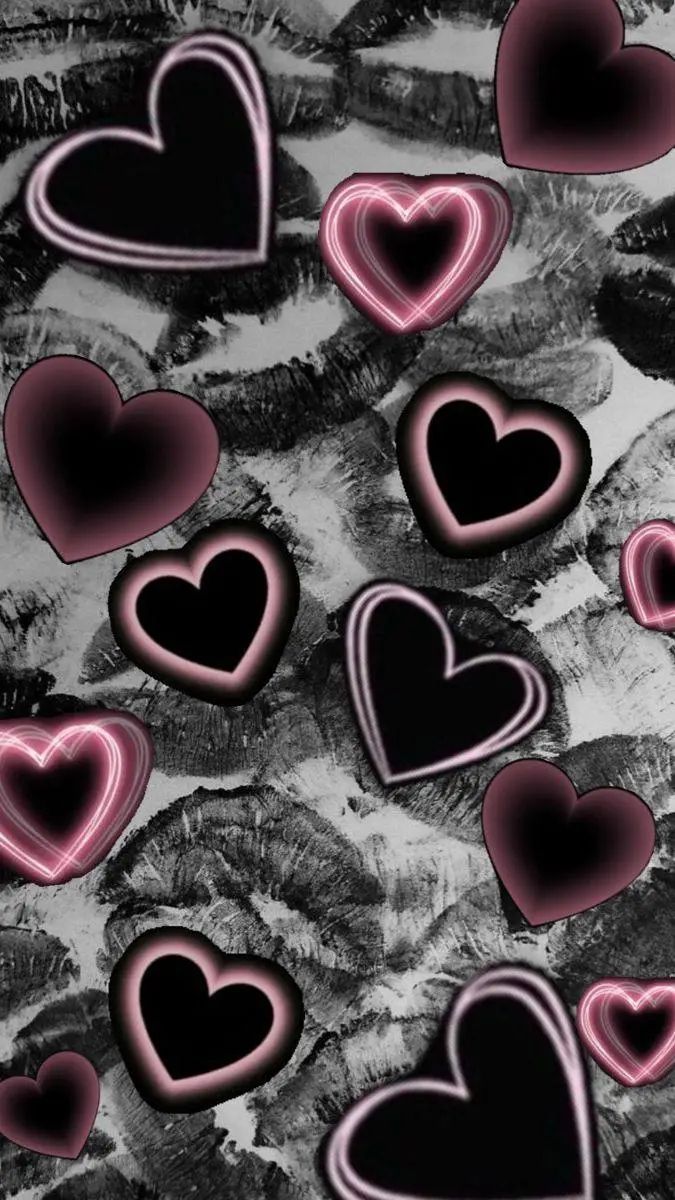 675x1200 Neon background black and pink. Pink and black neon wallpaper, Aesthetic wallpaper black and pink heart, Love wallpaper
