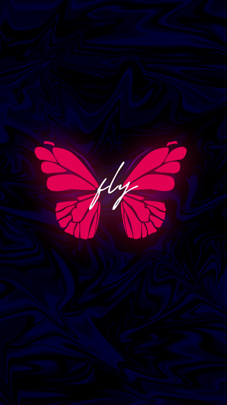 750x1334 Butterfly Wallpaper 4K, Neon, Glowing, Dark background