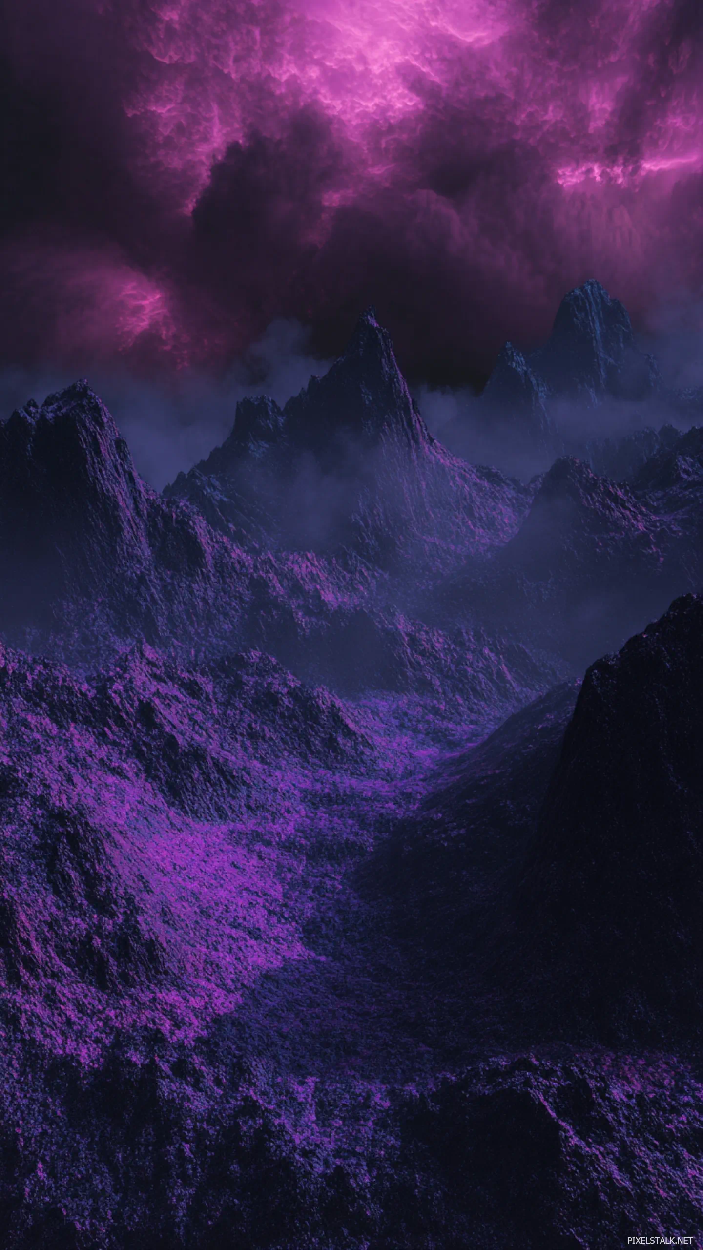 1440x2560 Dark Neon Wallpaper