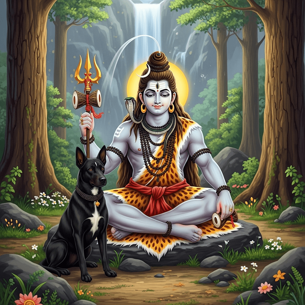 1024x1024 Divine Vibrant Brilliance Of Lord Bhairava In Hindu Mythology. AI Art Generator. Easy Peasy.AI