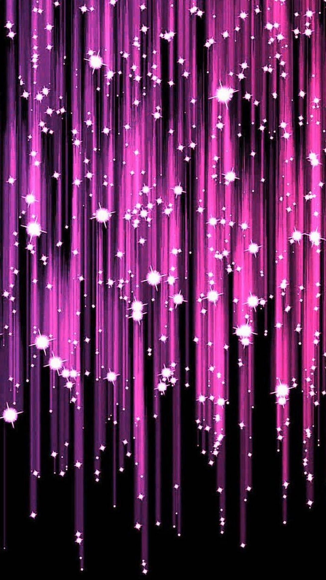 1080x1920 Download Falling Pink Sparkles Wallpaper