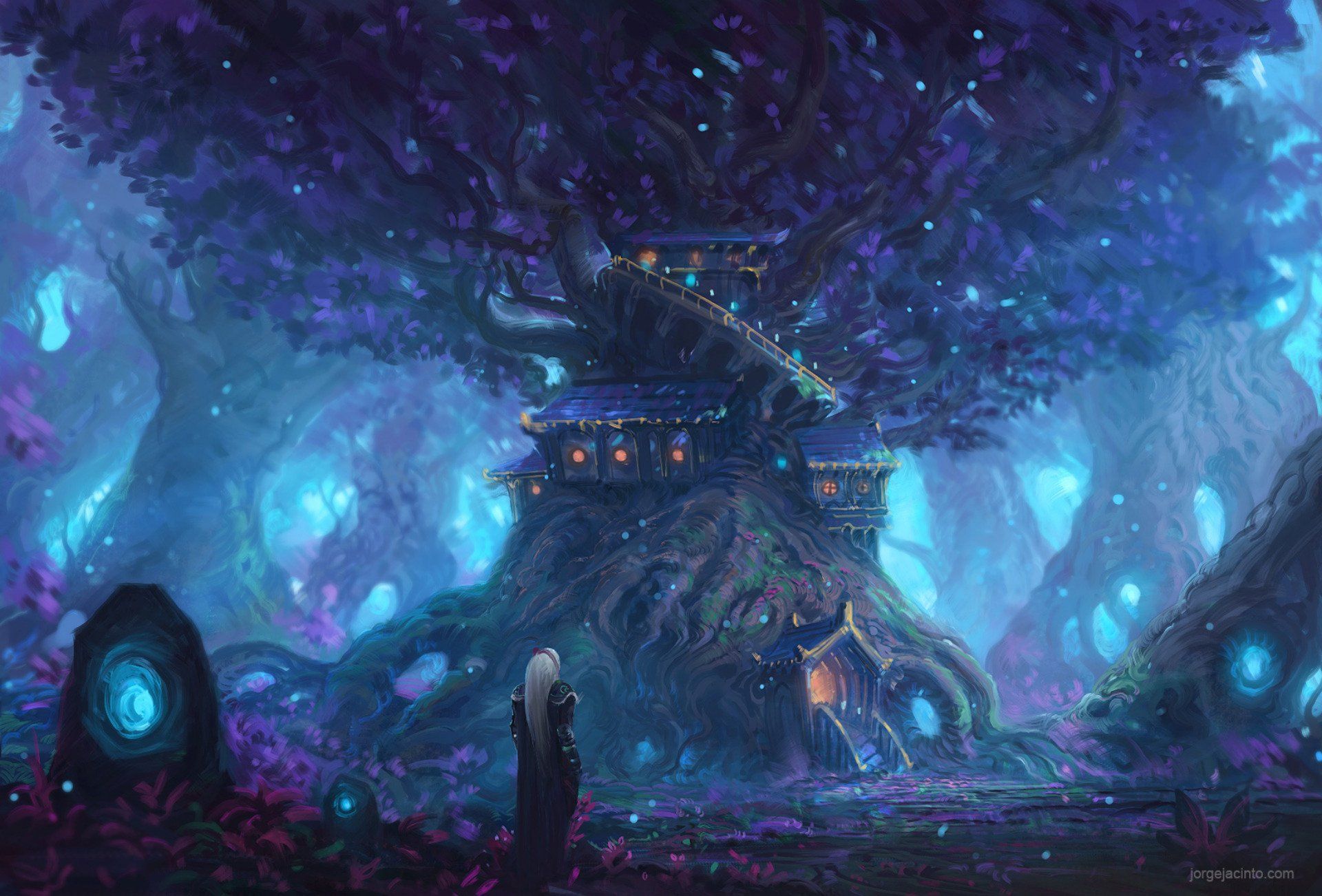 1920x1302 Epic HD Wallpaper: World of Warcraft Battle for Azeroth Mystical Forest Scene
