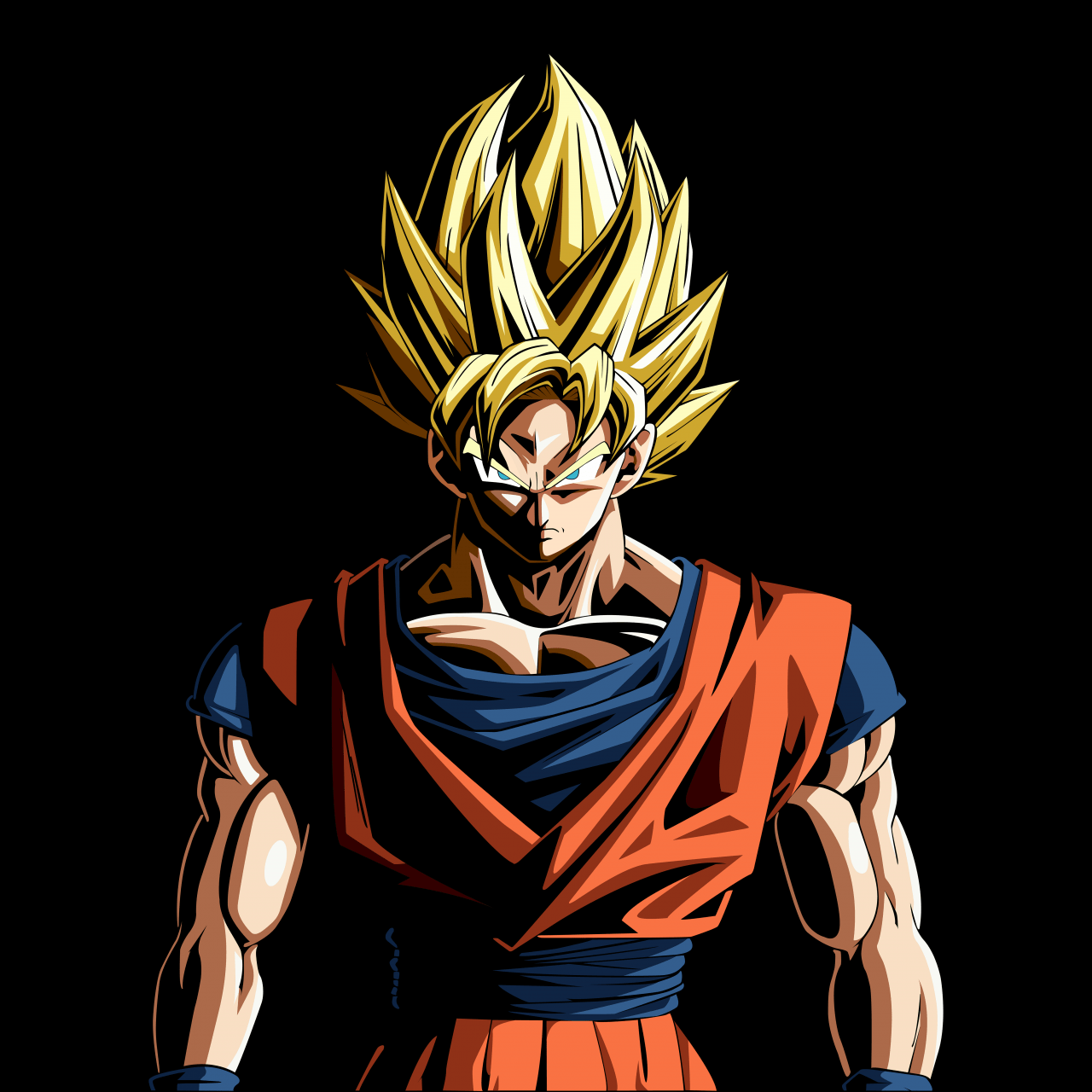 1280x1280 Goku Wallpaper 4K, AMOLED, Super Saiyan