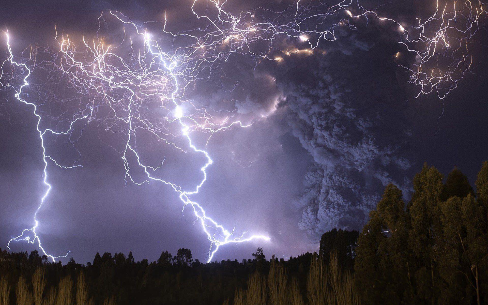 1920x1200 Lightning Thunder Volcano wallpaperx1200