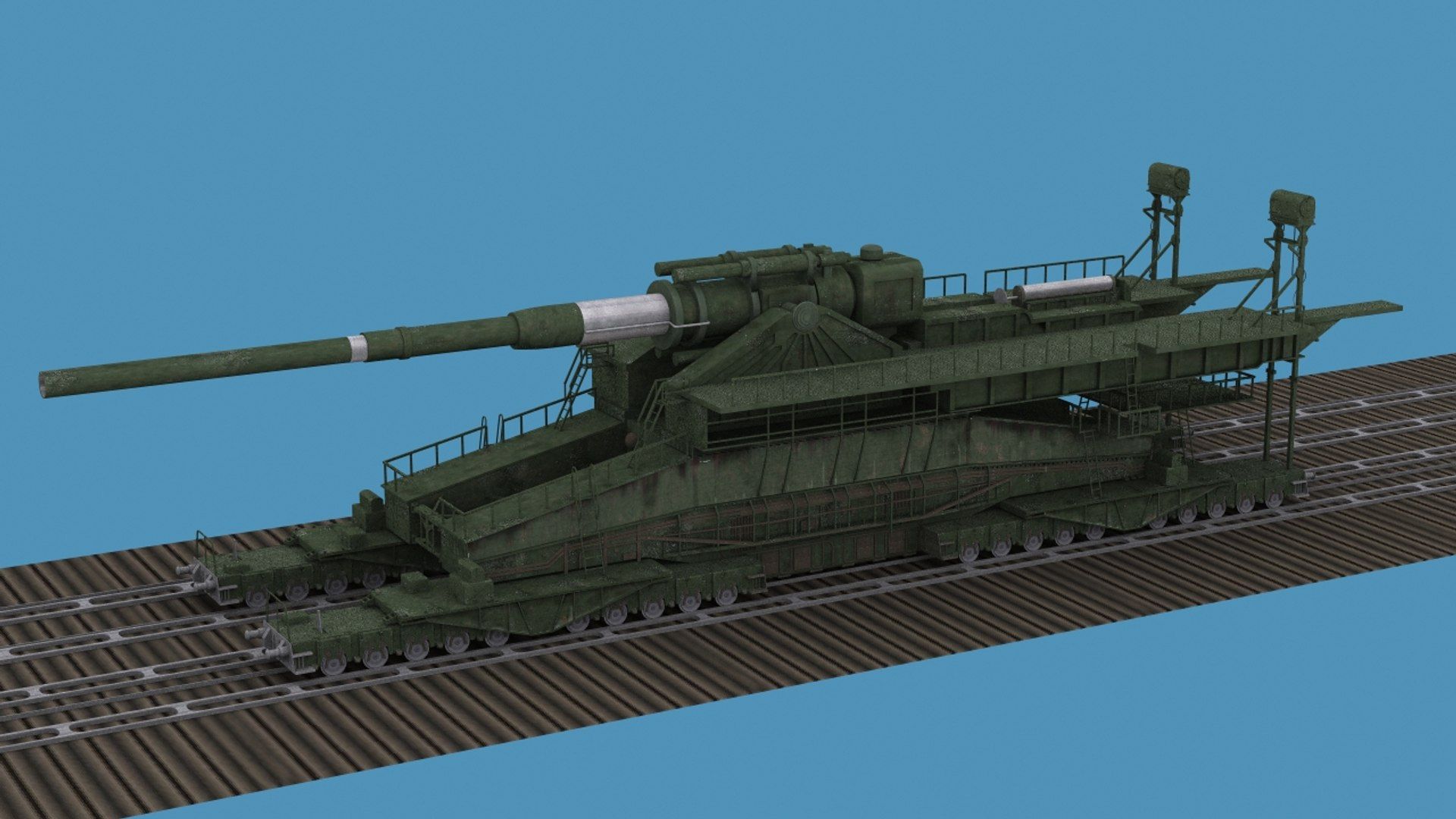 1920x1080 3D Model Of German Railroad Gun