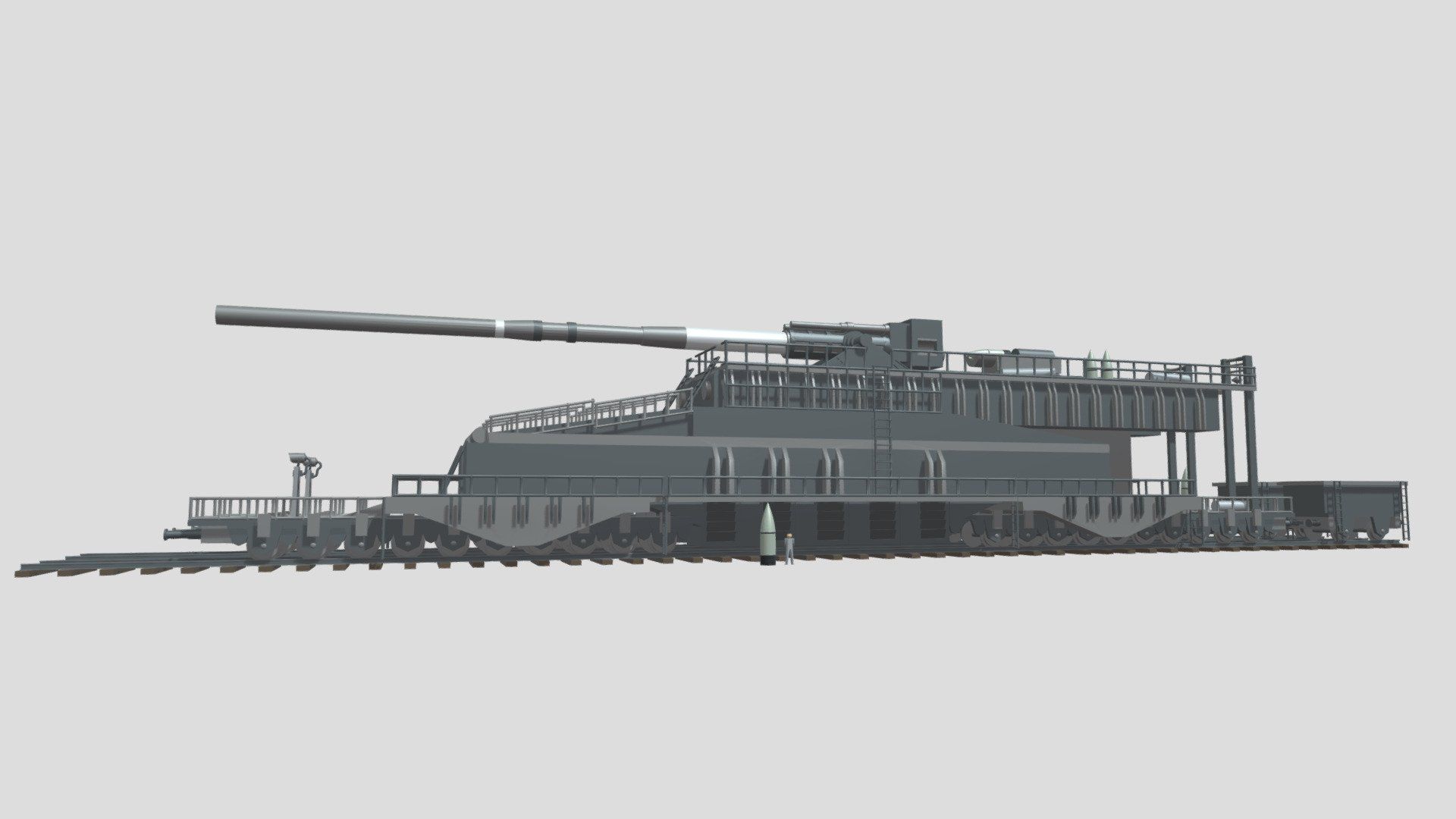 1920x1080 Schwerer Gustav Railway Gun Free 3D model by Milo Schnack [26f9967]