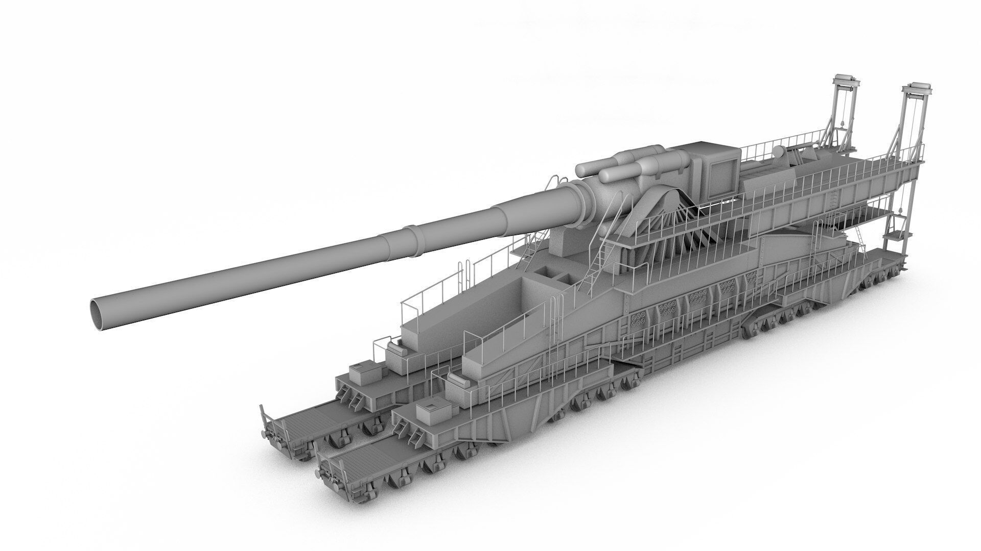 1920x1080 Schwerer Gustav Railway Gun 3D model