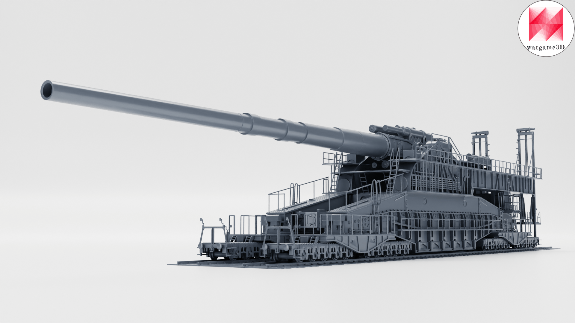 1920x1080 Schwerer Gustav 80cm railway gun + 3 Gunners (Germany, WW2)