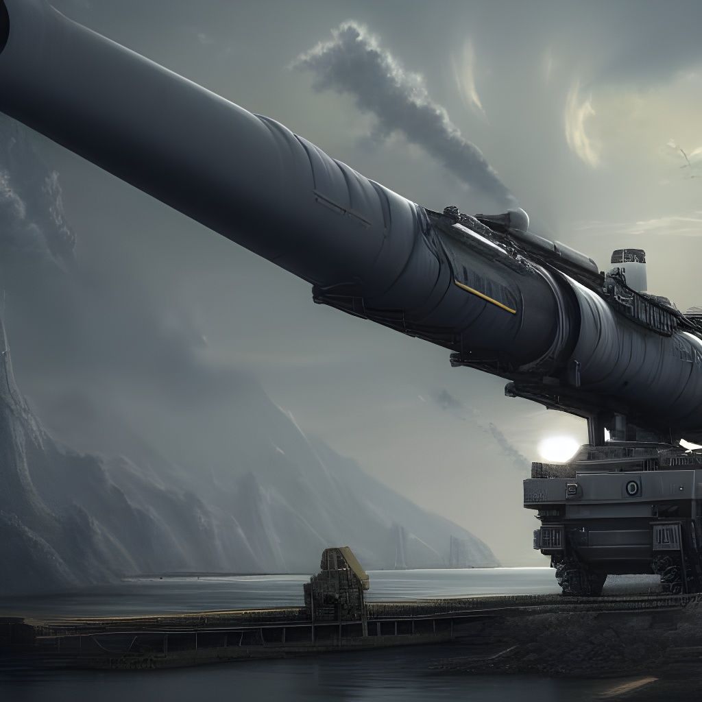 1024x1024 Schwerer Gustav Railway Gun: Detailed Matte Painti